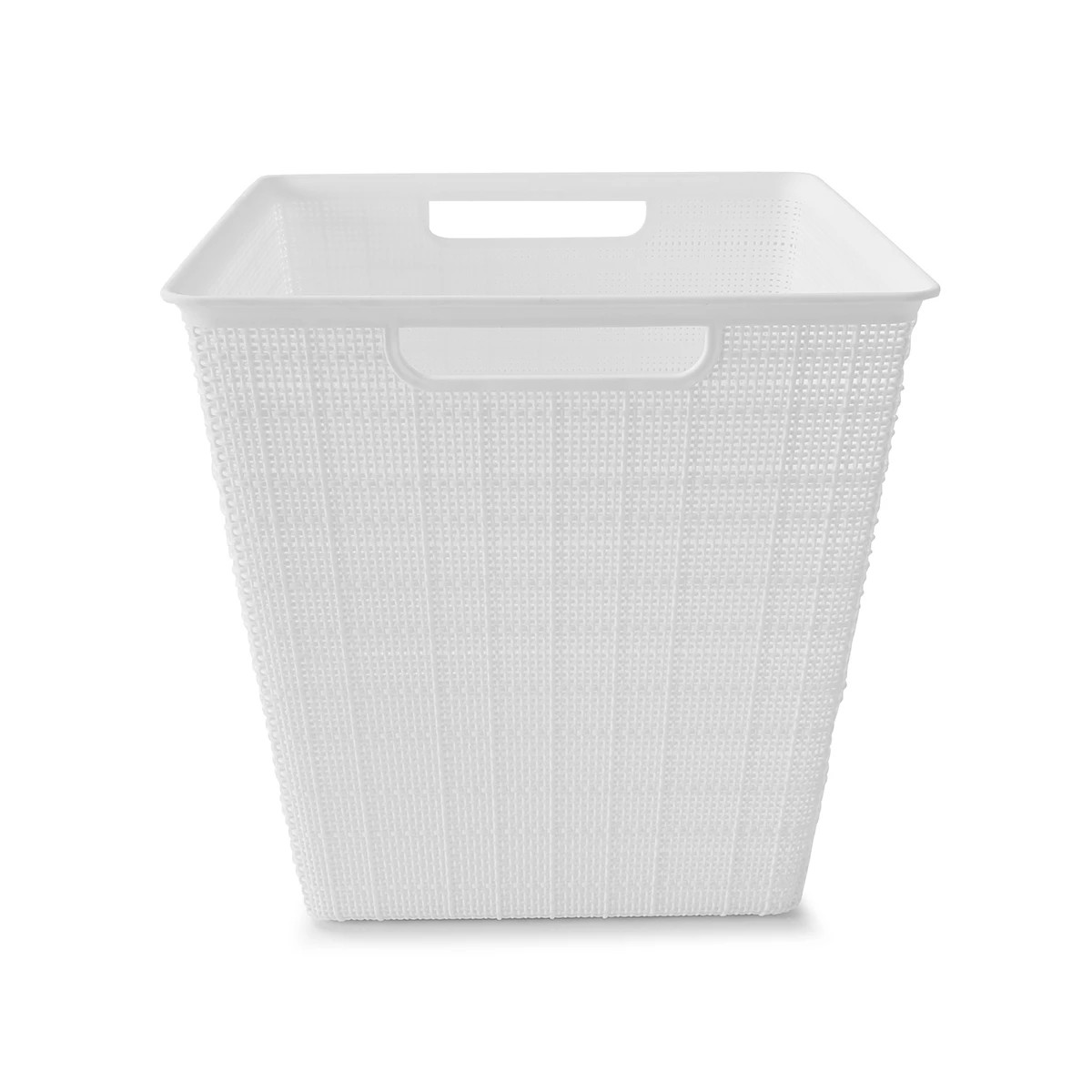 6 15.5L Linen Weave Rectangle Basket - White, 6 of 8