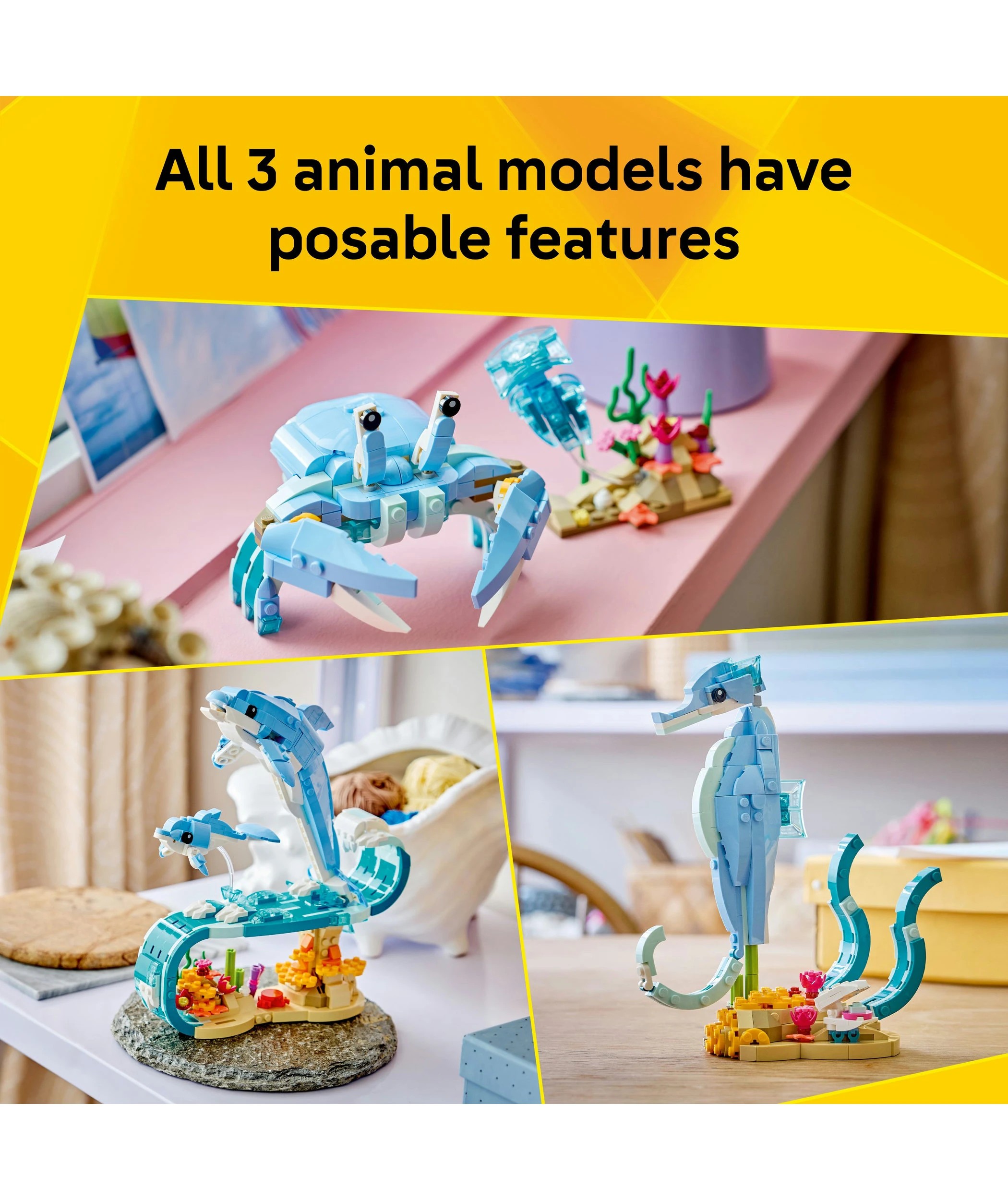 4 LEGO Creator 3 in 1 Sea Animals: Beautiful Dolphins 31385, 4 of 10