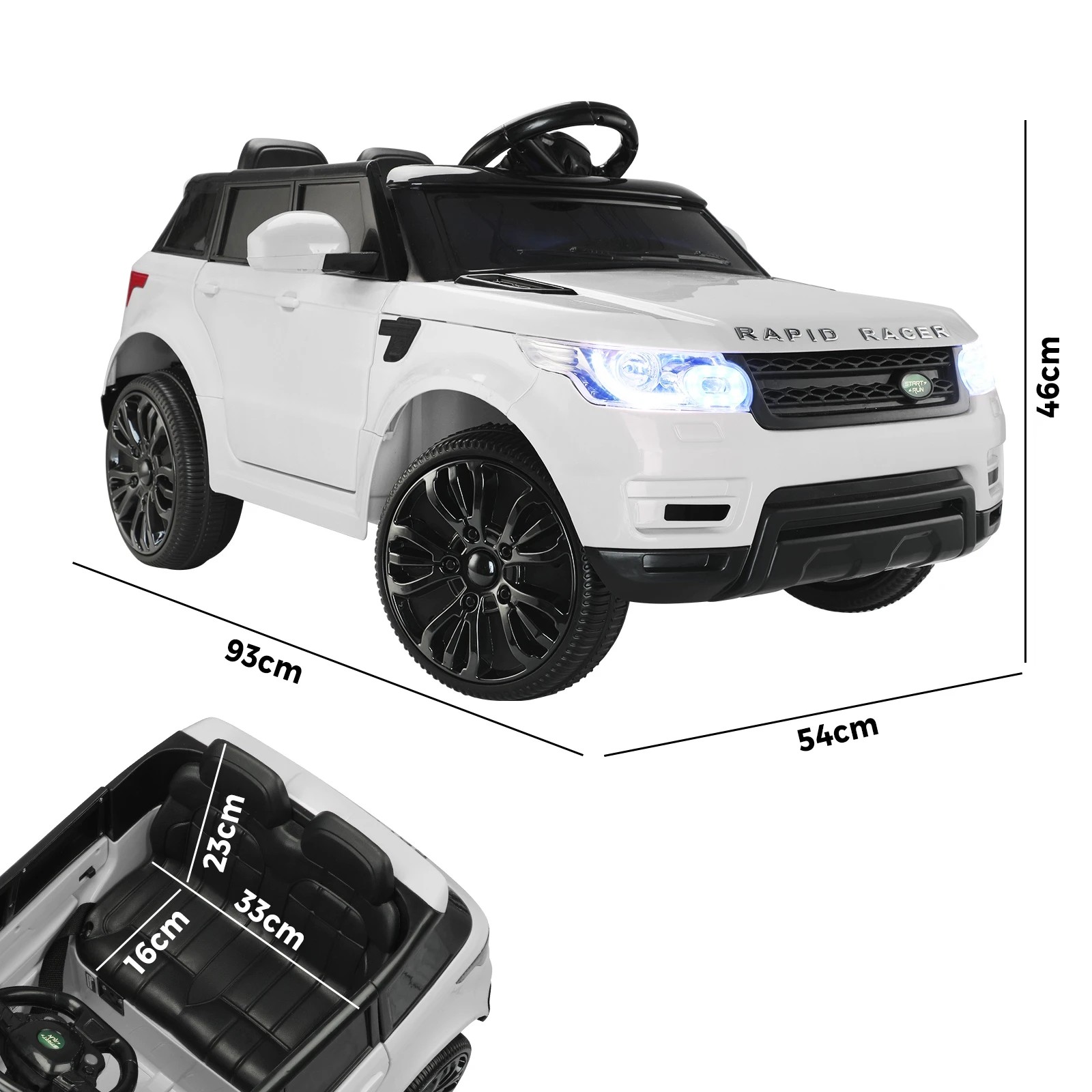 10 Mazam Kids Ride On Car 12v Electric Remote Vehicle Toy Cars Gift Mp3 Led Light
 - White, 10 of 10