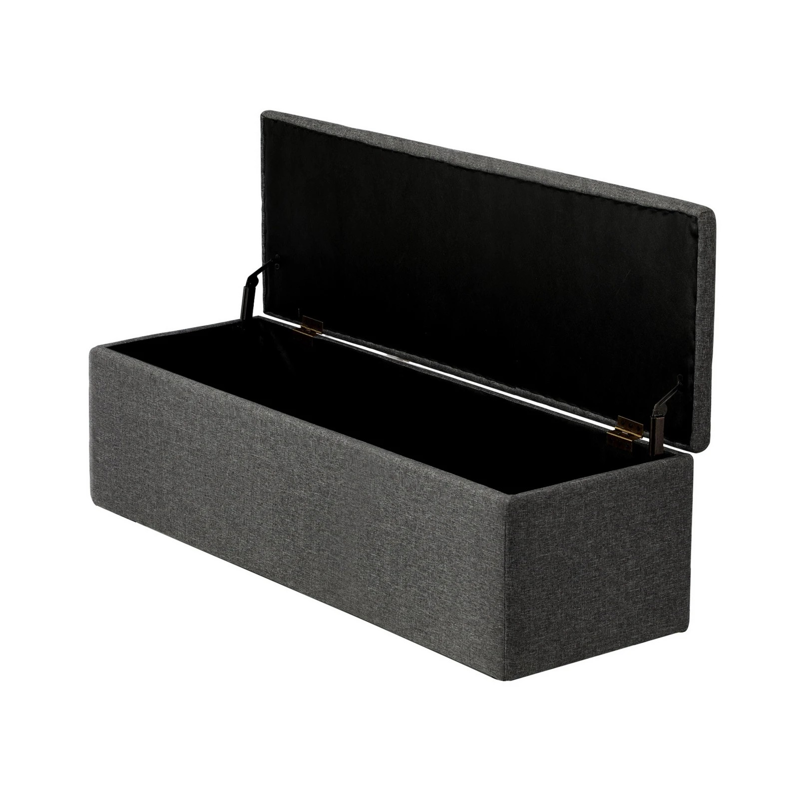 8 Oikiture Storage Ottoman Blanket Box Foot Stool Xl Chest Toy Faux Linen
 - Grey, 8 of 10