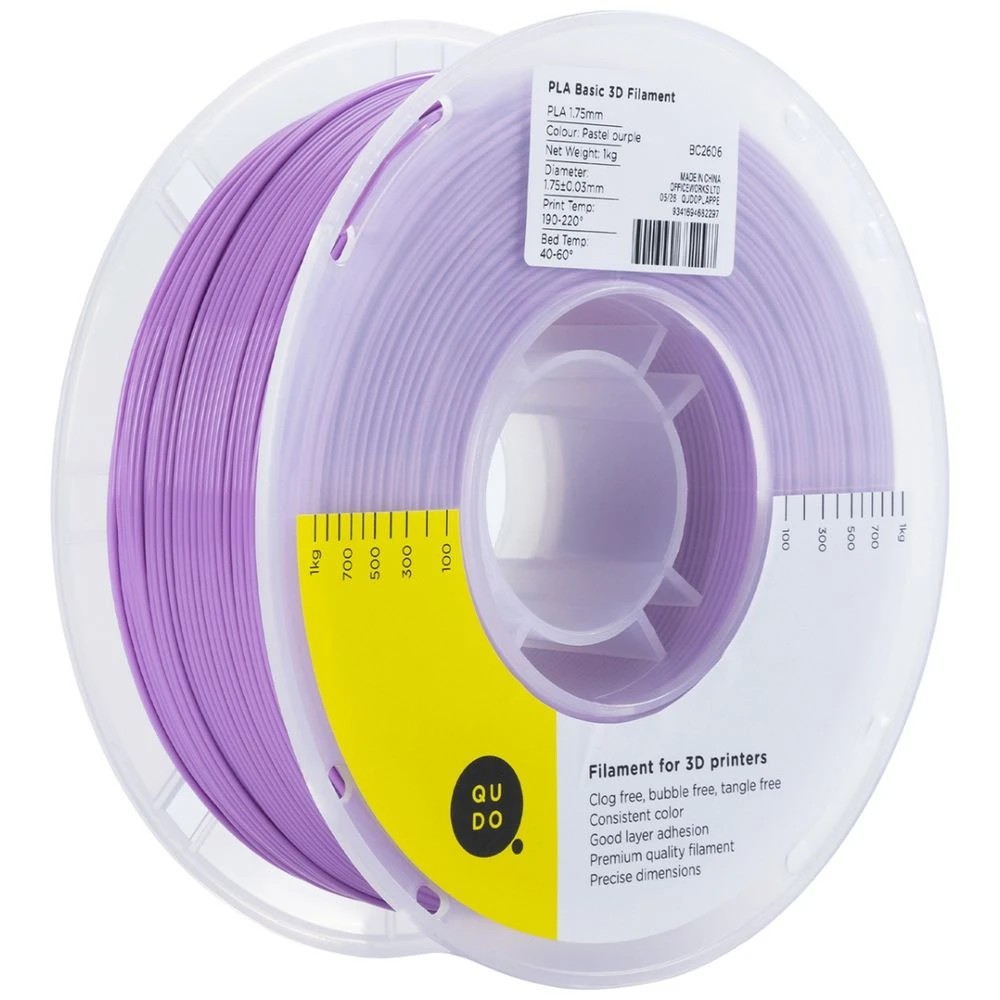 3 Qudo PLA 3D Filament Pastel Purple, 3 of 7