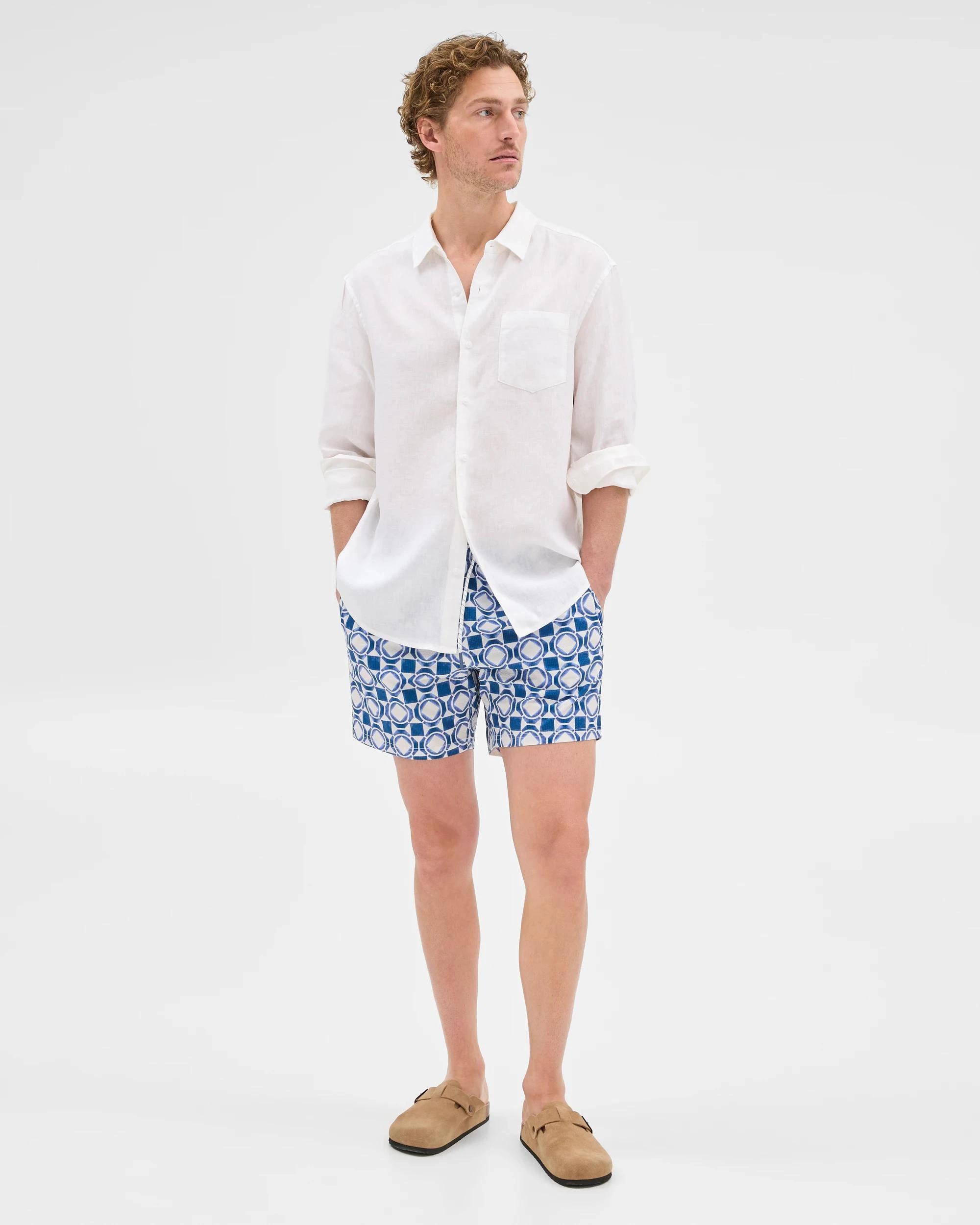 2 Target Seersucker Tile Print Swim Boardshorts BLUE, 2 of 7