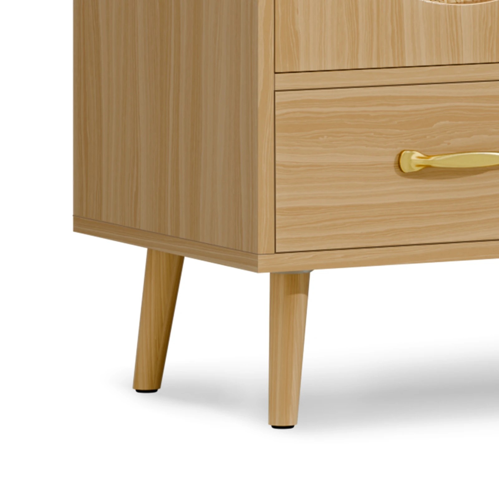 6 Alfordson Buffet Sideboard Rattan Storage Cabinet - Oak, 6 of 9