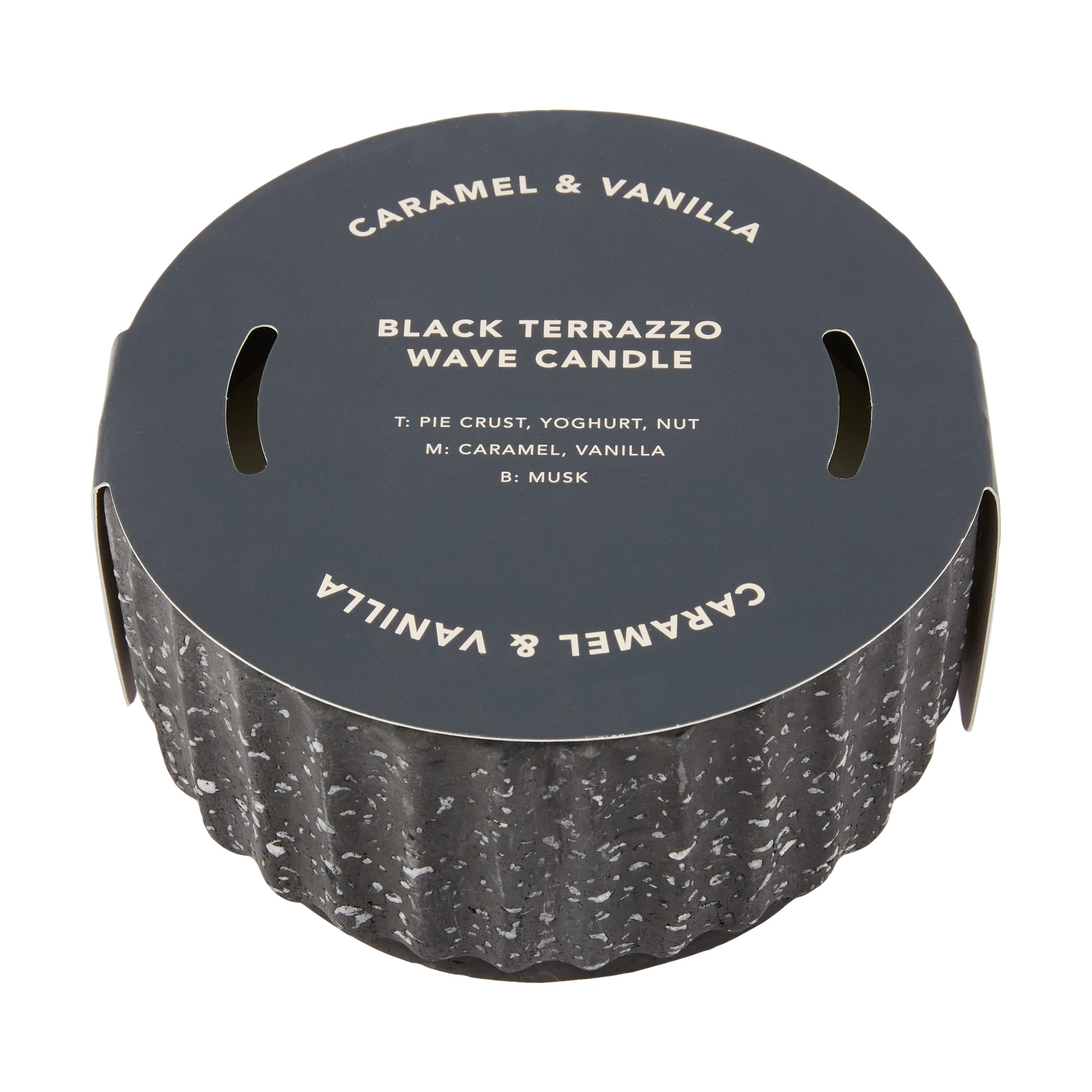 4 Caramel & Vanilla Black Terrazzo Wave Candle, 4 of 4