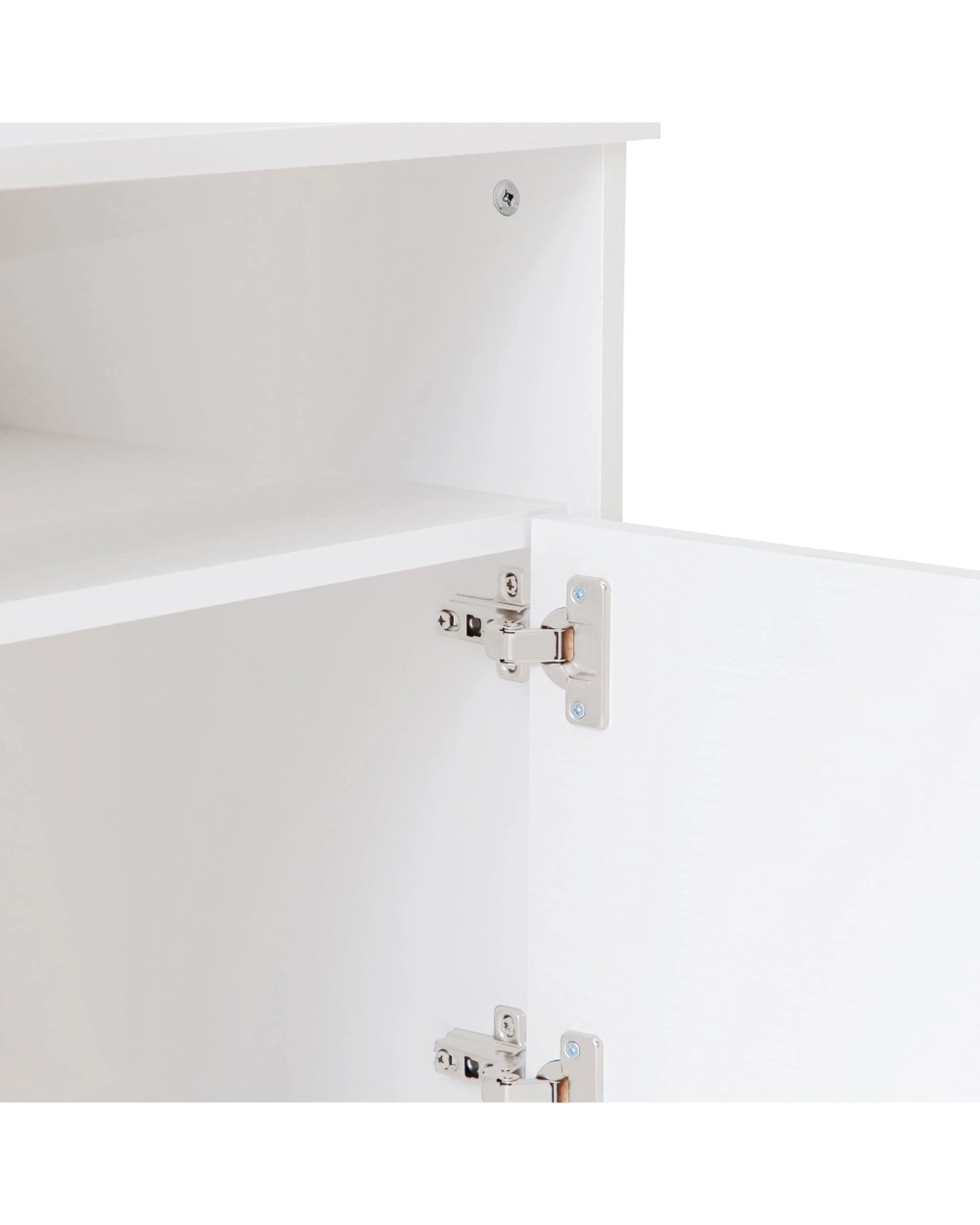 6 Alpine Bay Hamptons 1 Shelf & Door Bedside Table Decor Scratch Resistant 48x40.5x55cm - White, 6 of 9