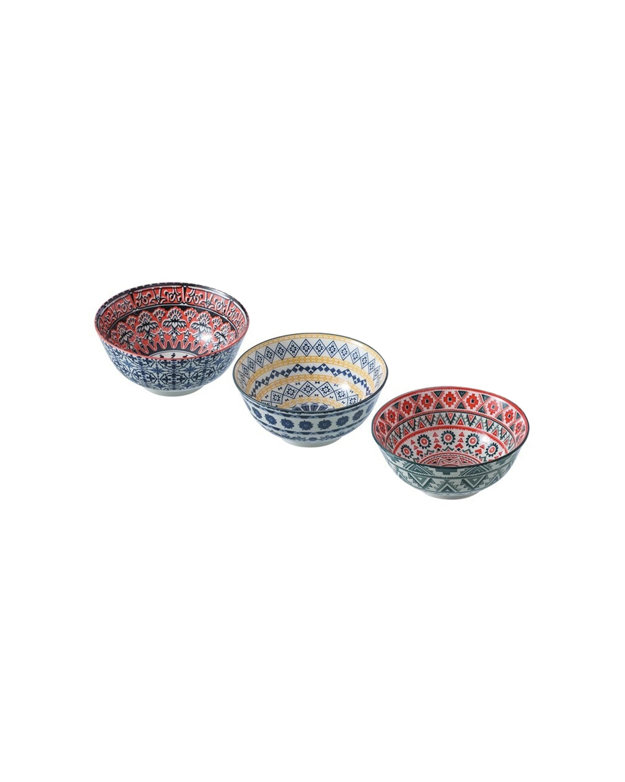 1 Lemon & Lime 3PK Moroccan Deco 18cm Ceramic Serving Bowl Kitchenware - Multi, 1 of 4