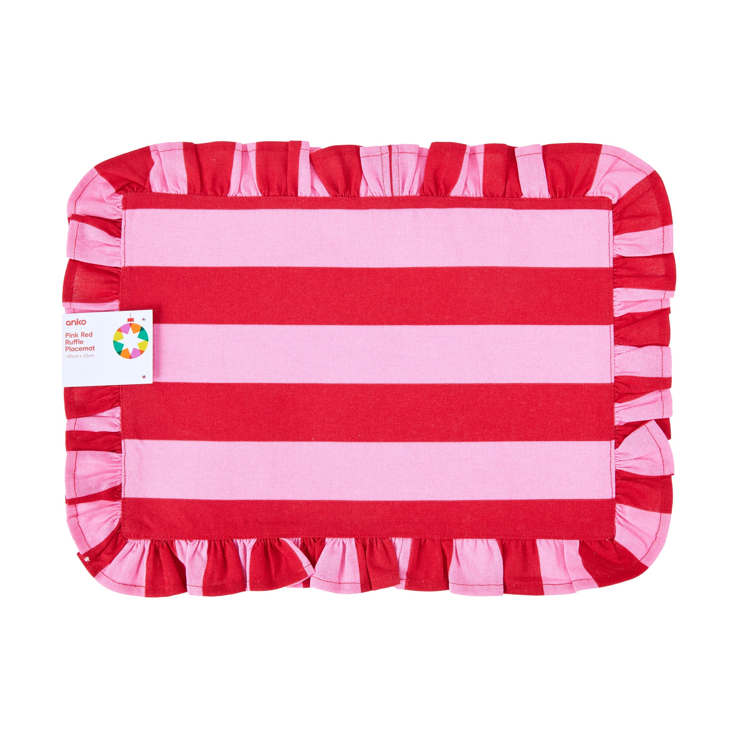 4 Pink Red Ruffle Placemat, 4 of 4