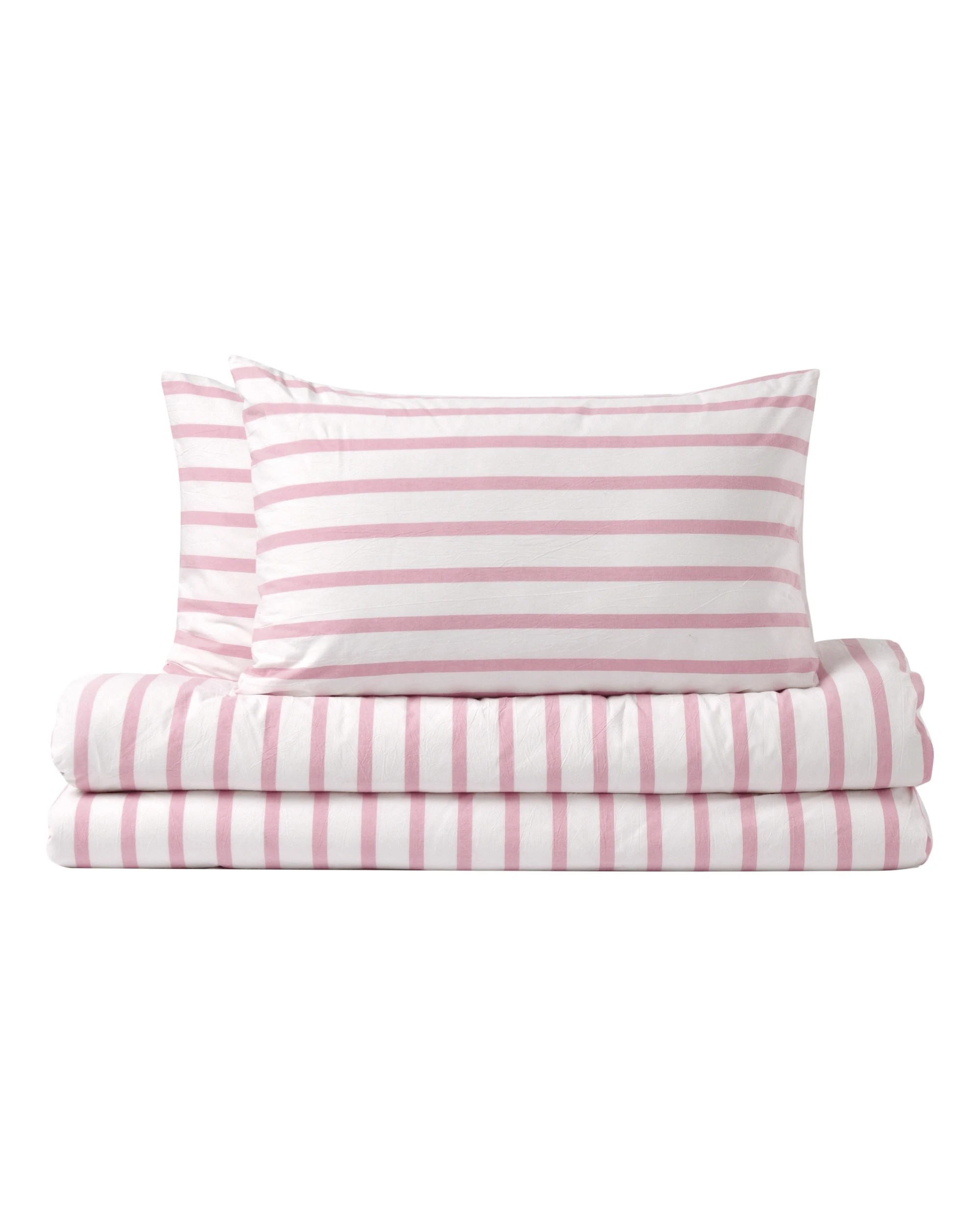 6 Dreamaker Bask Yarn Dyed Washed Cotton Striped Quilt Cover Set - Double Bed - Pink Pearl, 6 of 7