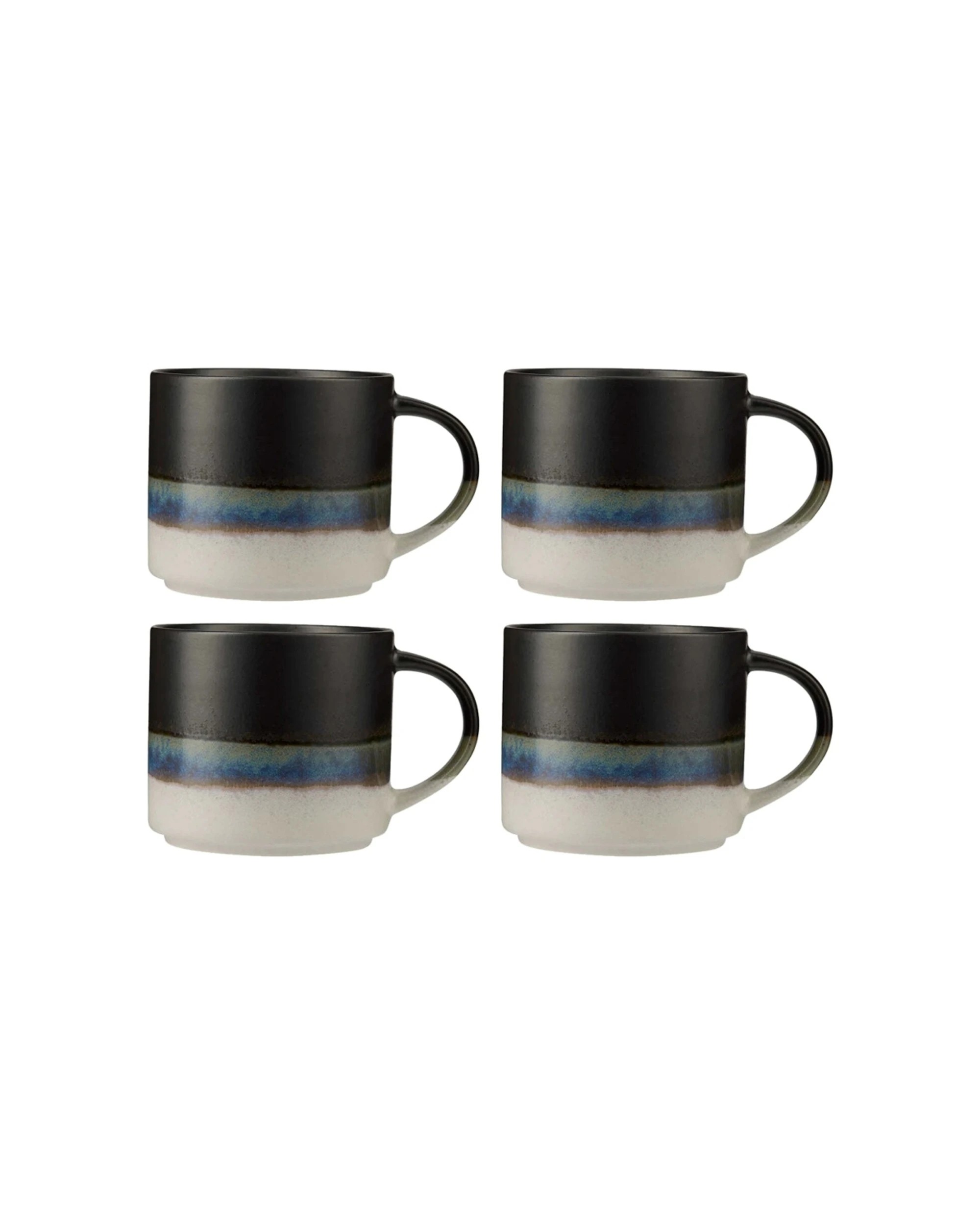 1 Maxwell & Williams 4PK The Mug Club Earthy Mug 370ml Stoneware Set - Black, 1 of 1