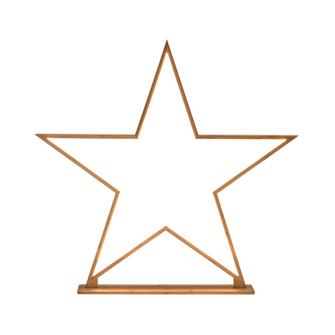 2 BR Home 2x Large Bamboo Star w/ LED Strip Table Lamp Light Modern Minimalist Decor - Natural, 2 of 4