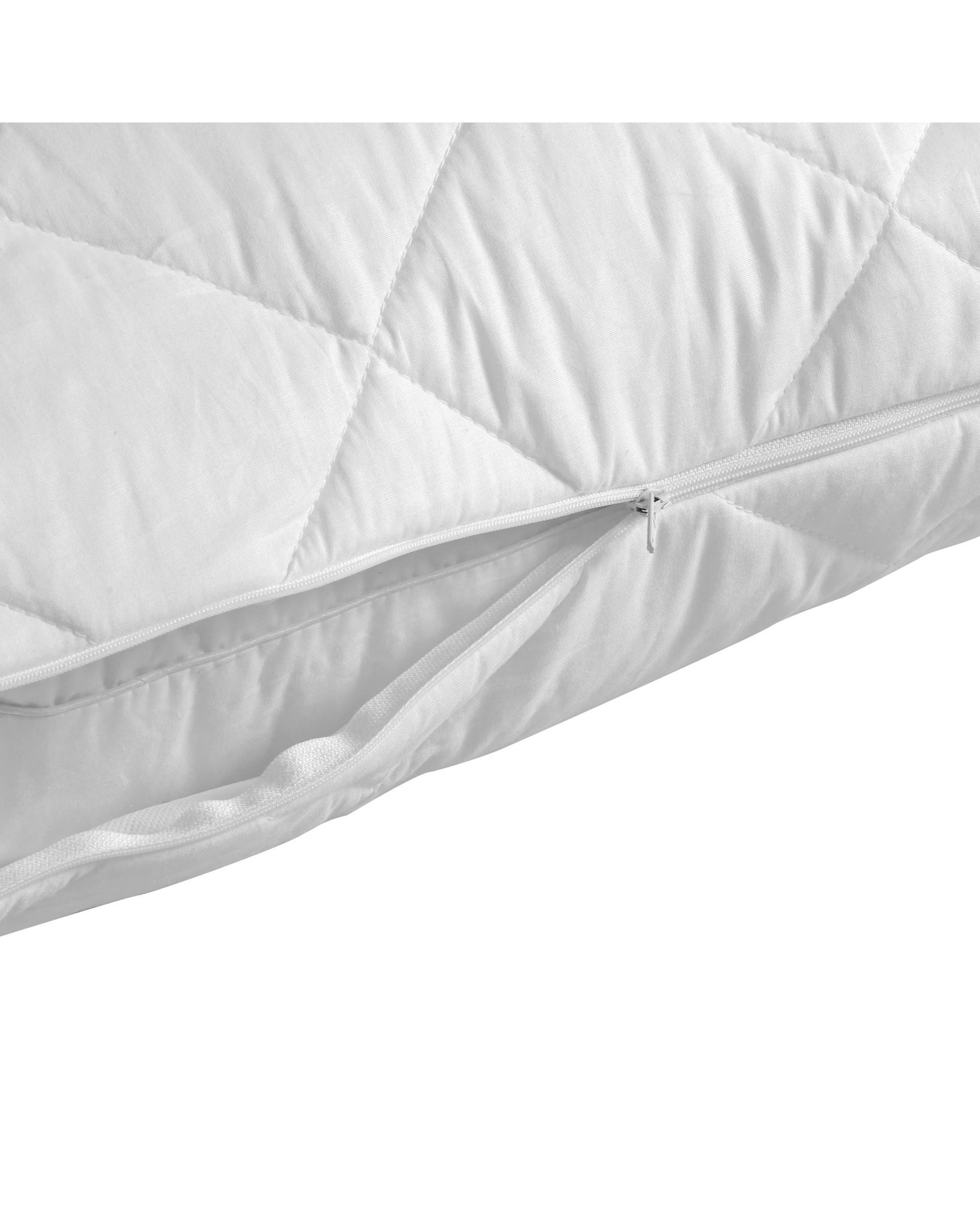 3 Dreamaker Cotton Cover Quilted Pillow Protector V Shape - White, 3 of 5