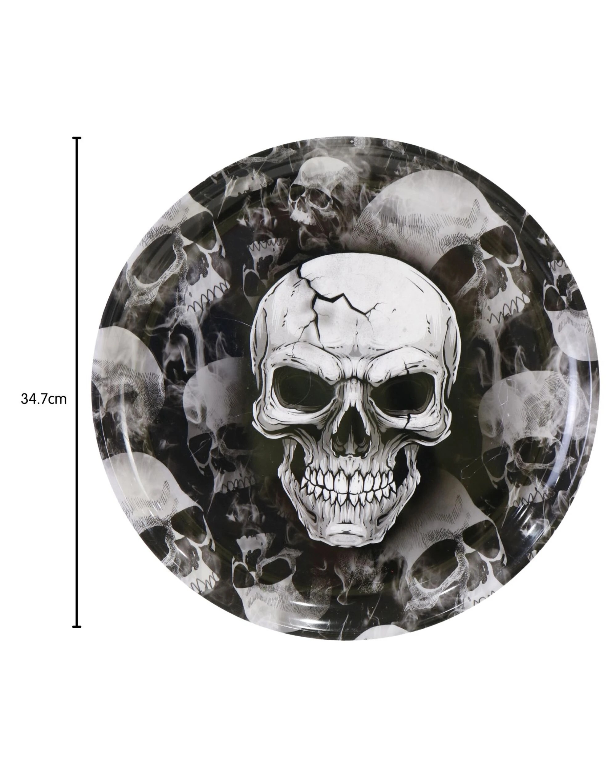 2 Uncle Bills Deadly Skull Round Plastic Serving Platter - Grey, 2 of 3
