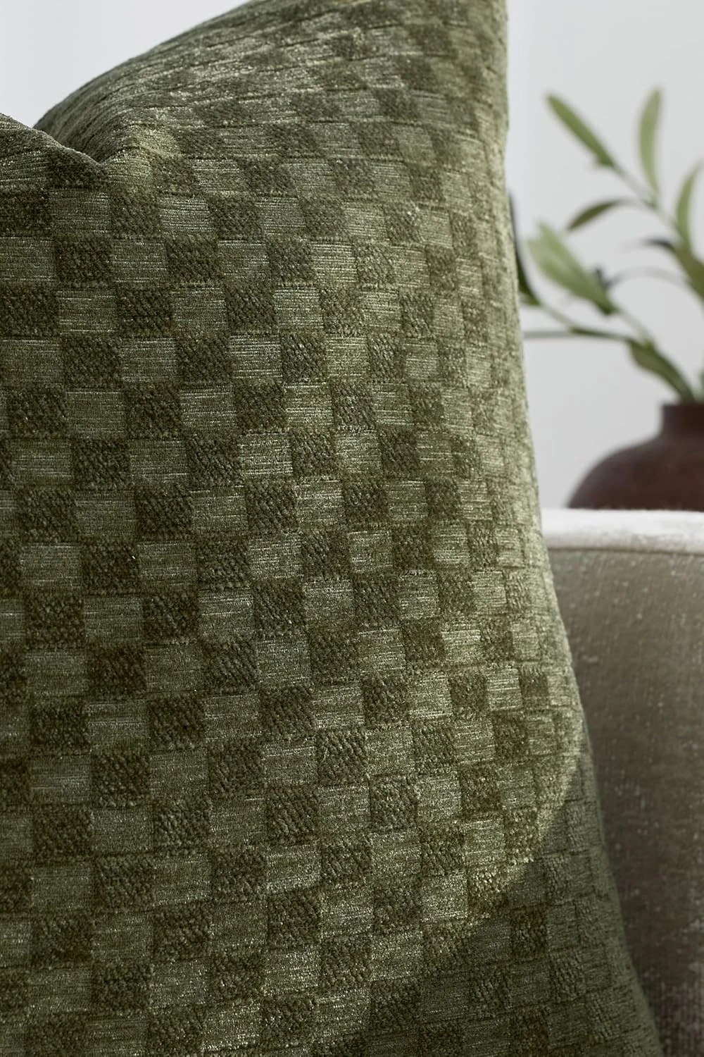 2 Gioia Casa 2-Pack Chenille Waffle Cushion Covers 45cm x 45cm - Khaki Green, 2 of 3