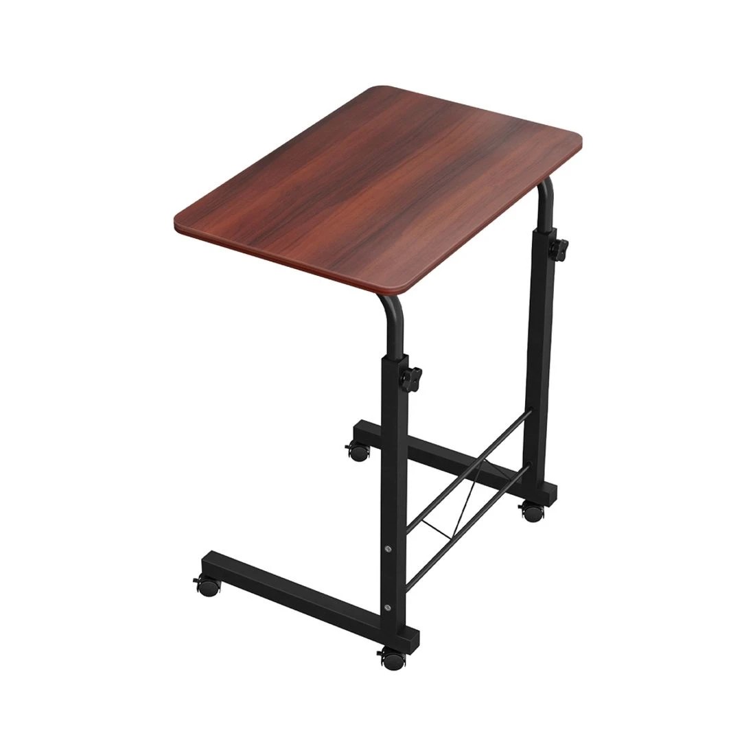 2 Artiss Laptop Desk Table Adjustable 60CM Dark Wood - Brown, 2 of 9
