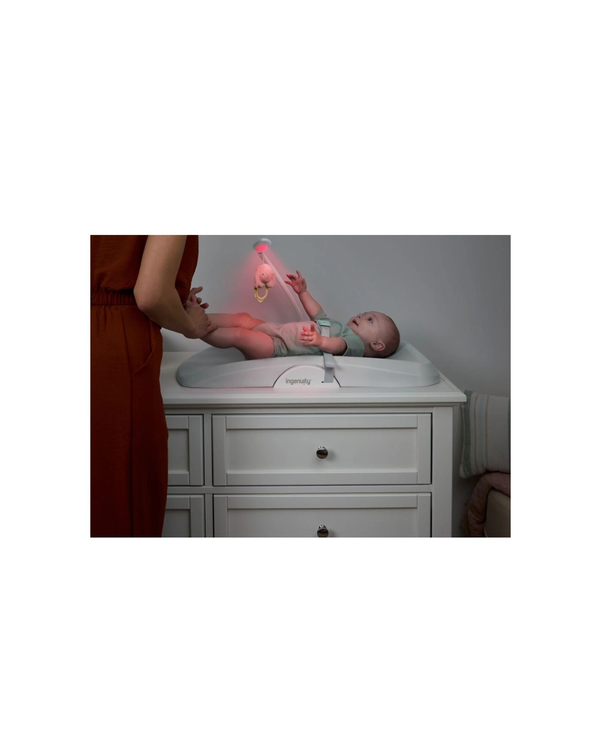 8 Ingenuity Portable Day And Night Sylvi Baby Nappy Changing Pad Mat 0-24 Months - White, 8 of 9