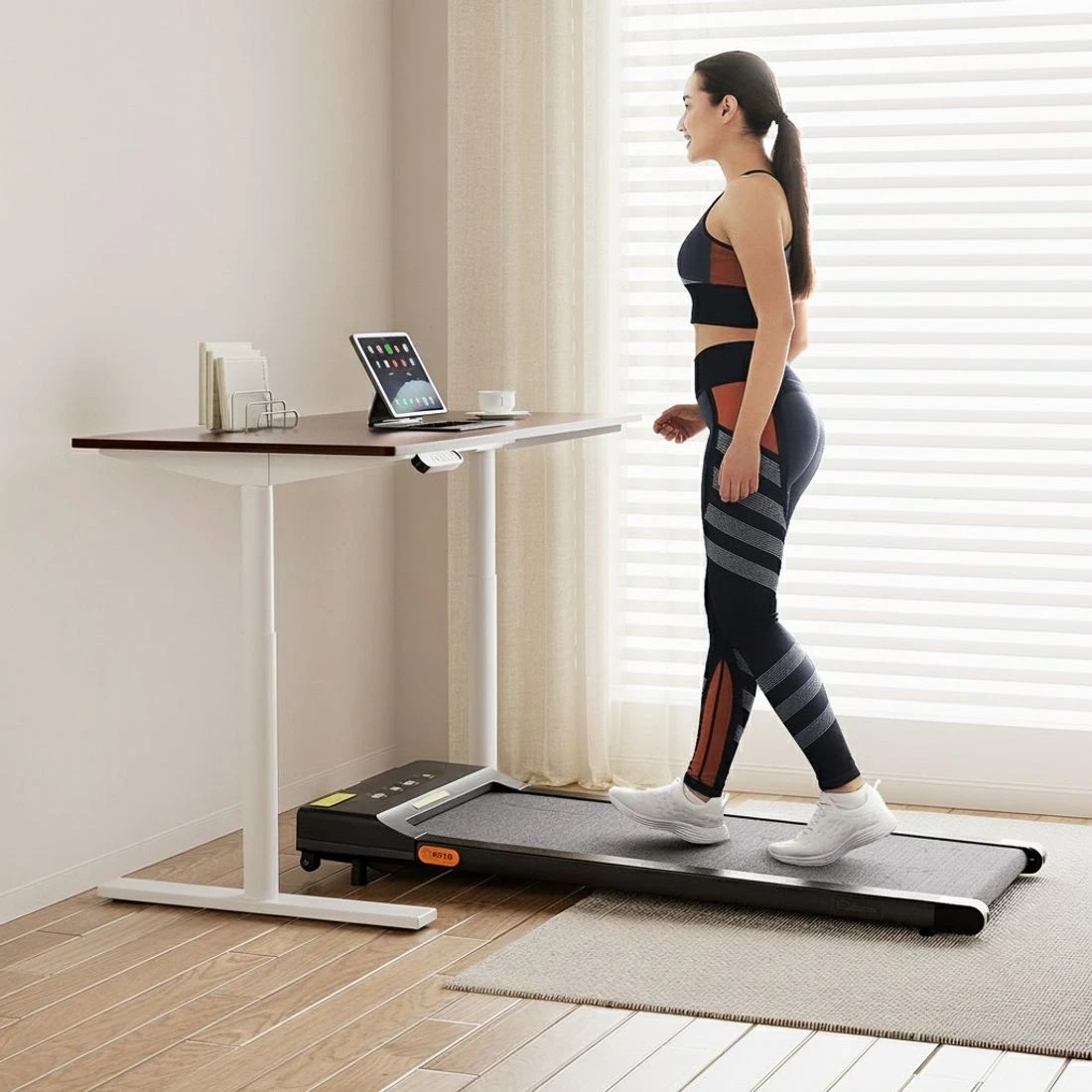 7 Artiss 400mm Treadmill Electric Walking Pad with 120cm Automatic Standing Desk - Multi, 7 of 7