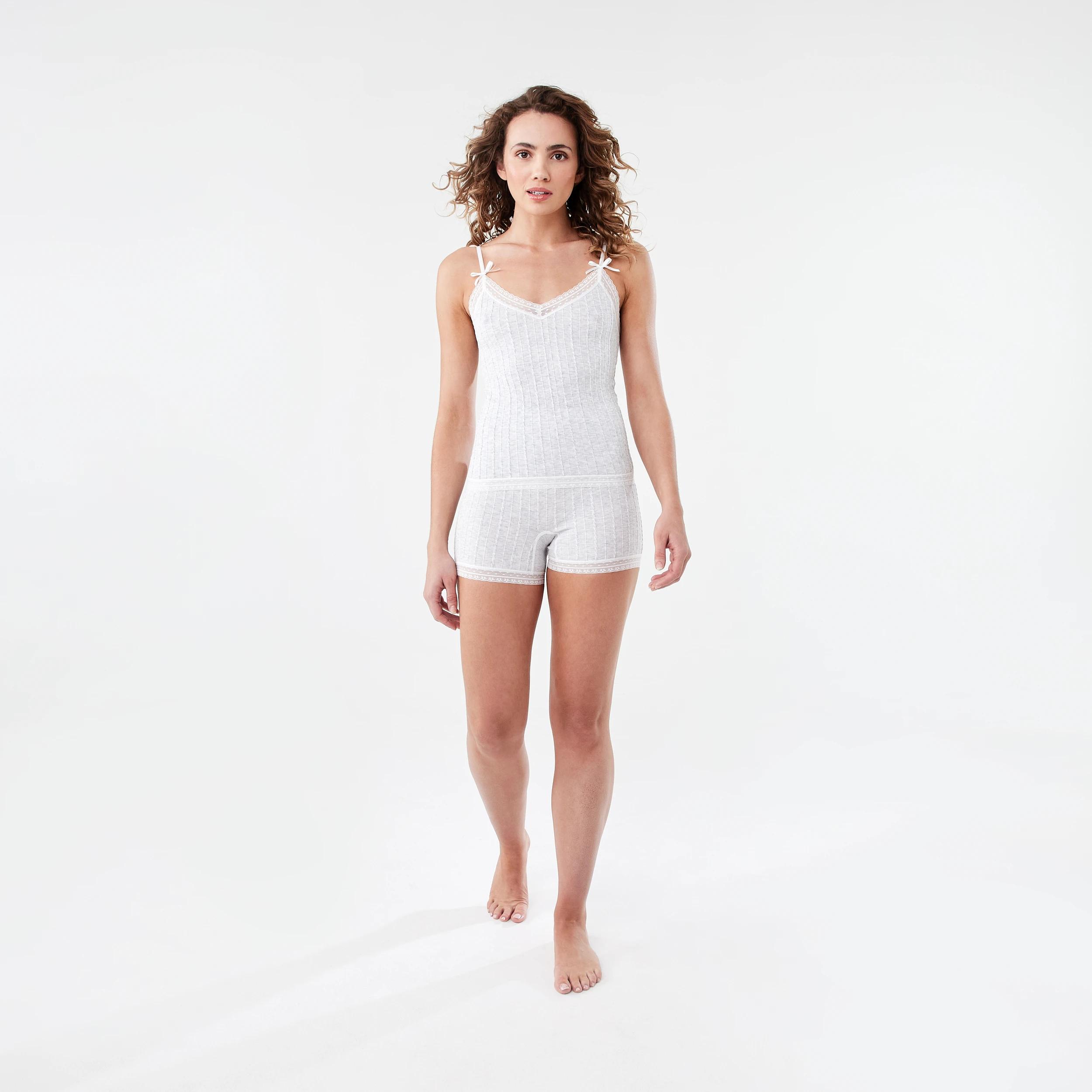 2 Seamfree Cami and Shorts Pyjama Set Slvr Marle, 2 of 8