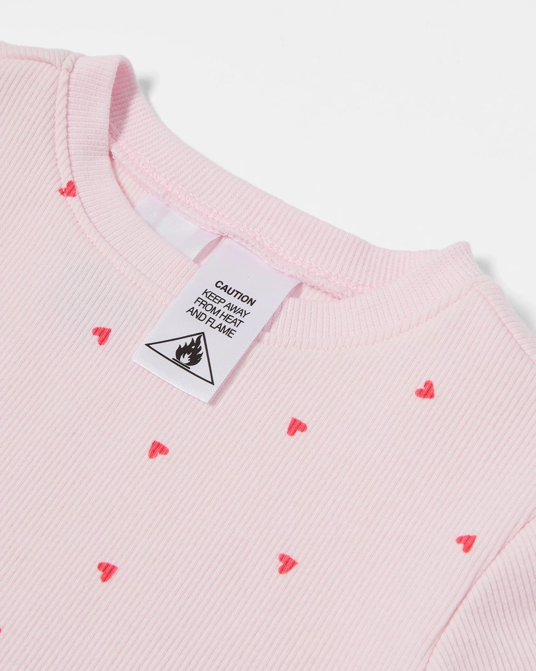 3 Short Sleeve Pyjama Set PINK HEARTS, 3 of 4