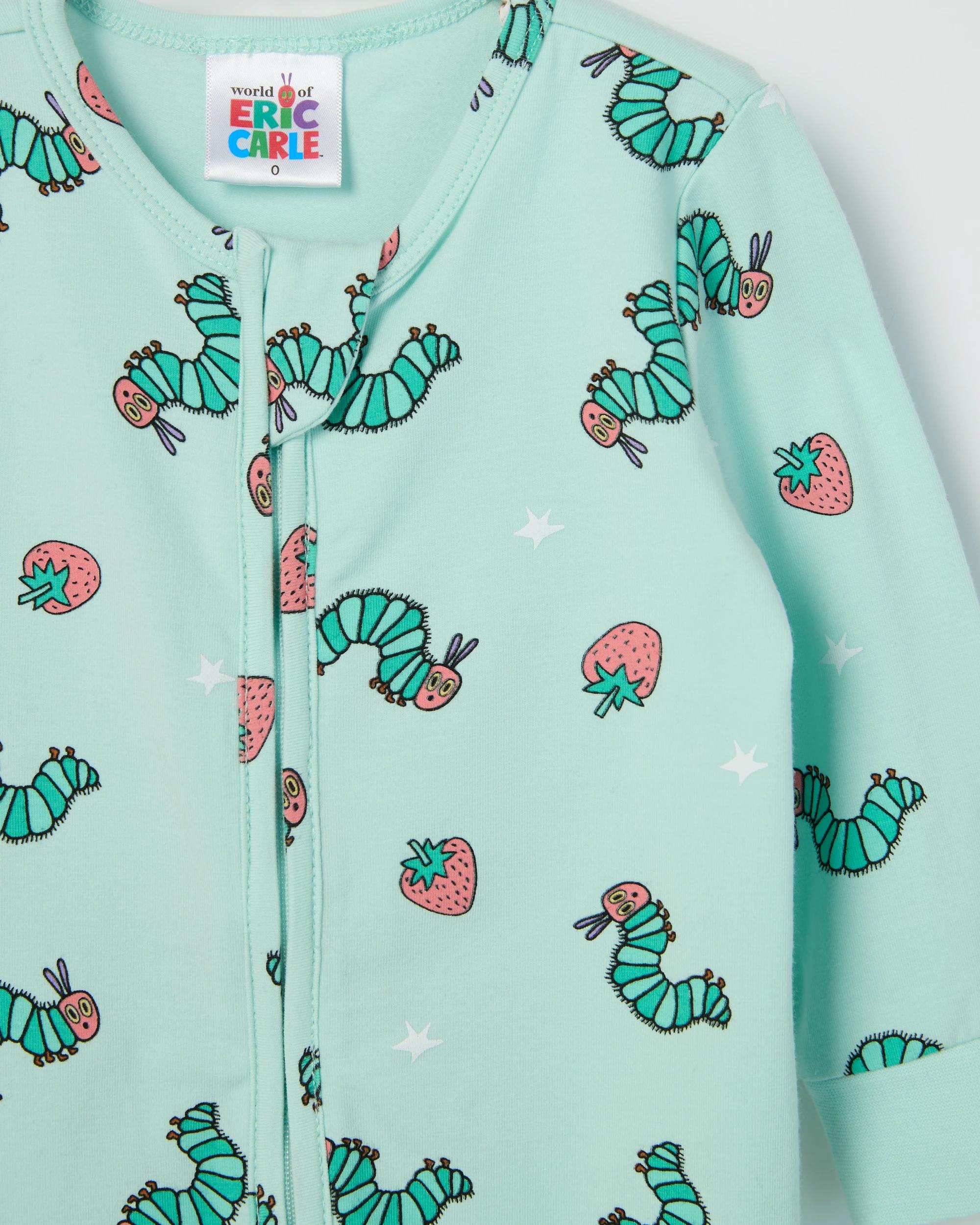 2 The Very Hungry Caterpillar Organic Cotton Baby Zip Coverall THE VERY HUNGRY CATERPILLAR, 2 of 2