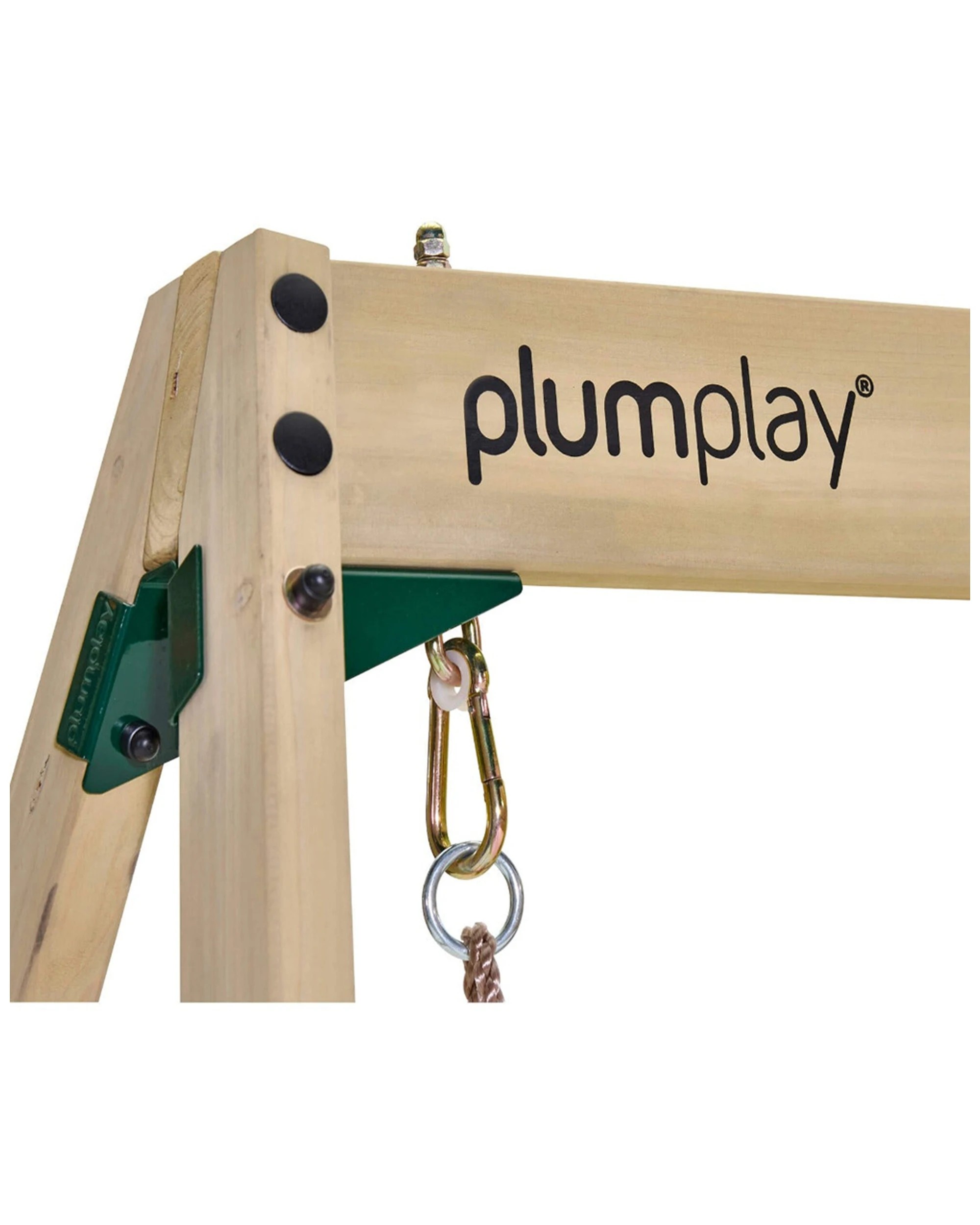 2 Plum Play Au Lookout Tower Playcentre With Swings Wooden Climbing Frame - Green, 2 of 9
