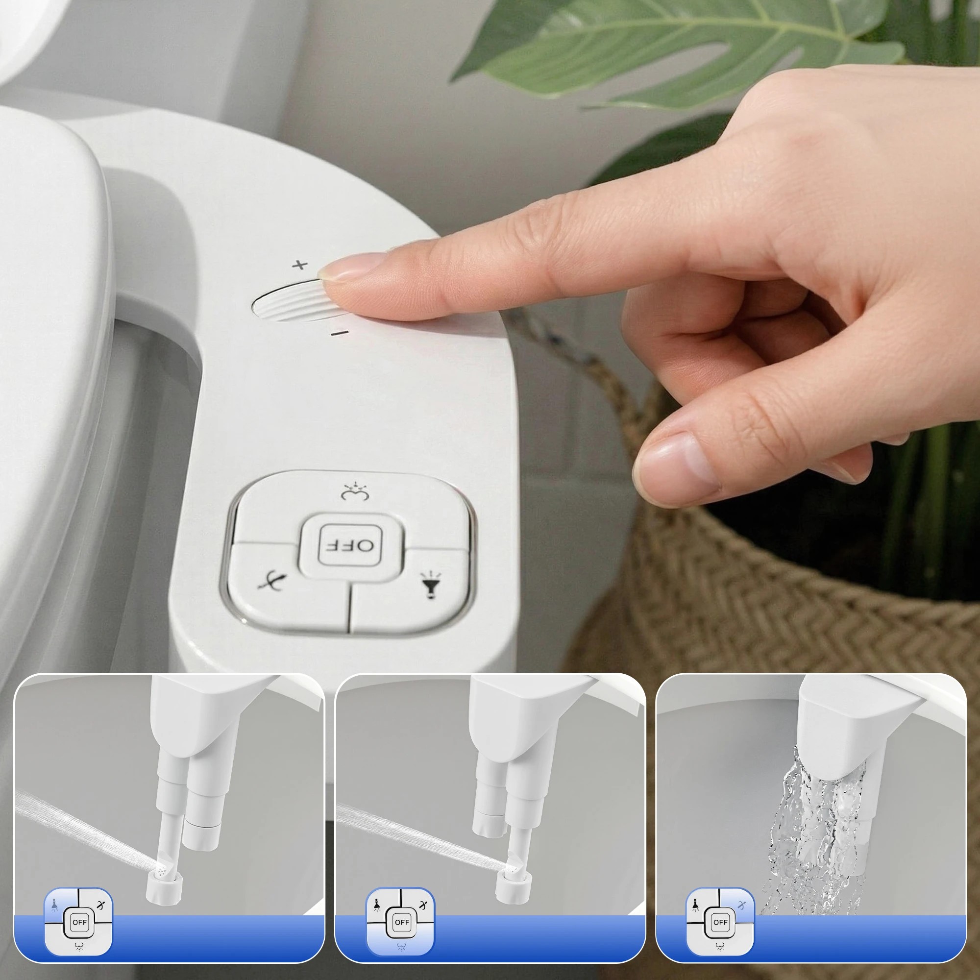 4 Cefito Ultra-Slim Bidet Attachment Detachable Dual Nozzle Cold Water Bidet - White, 4 of 8