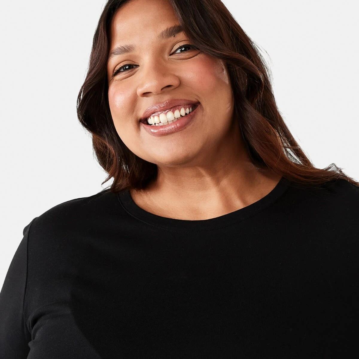 4 Curve Long Sleeve Smock Top Black, 4 of 6