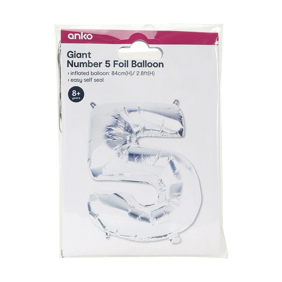5 Giant Number 5 Foil Balloon, 5 of 5