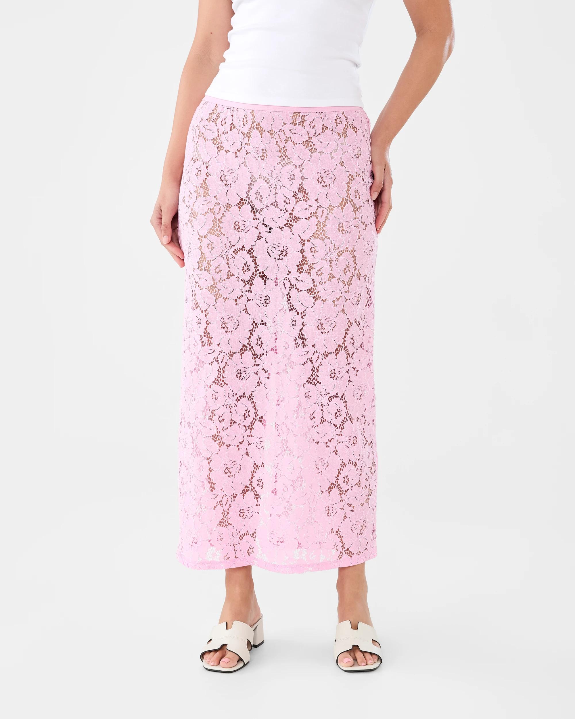 1 Lace Maxi Skirt Beg Pink, 1 of 7