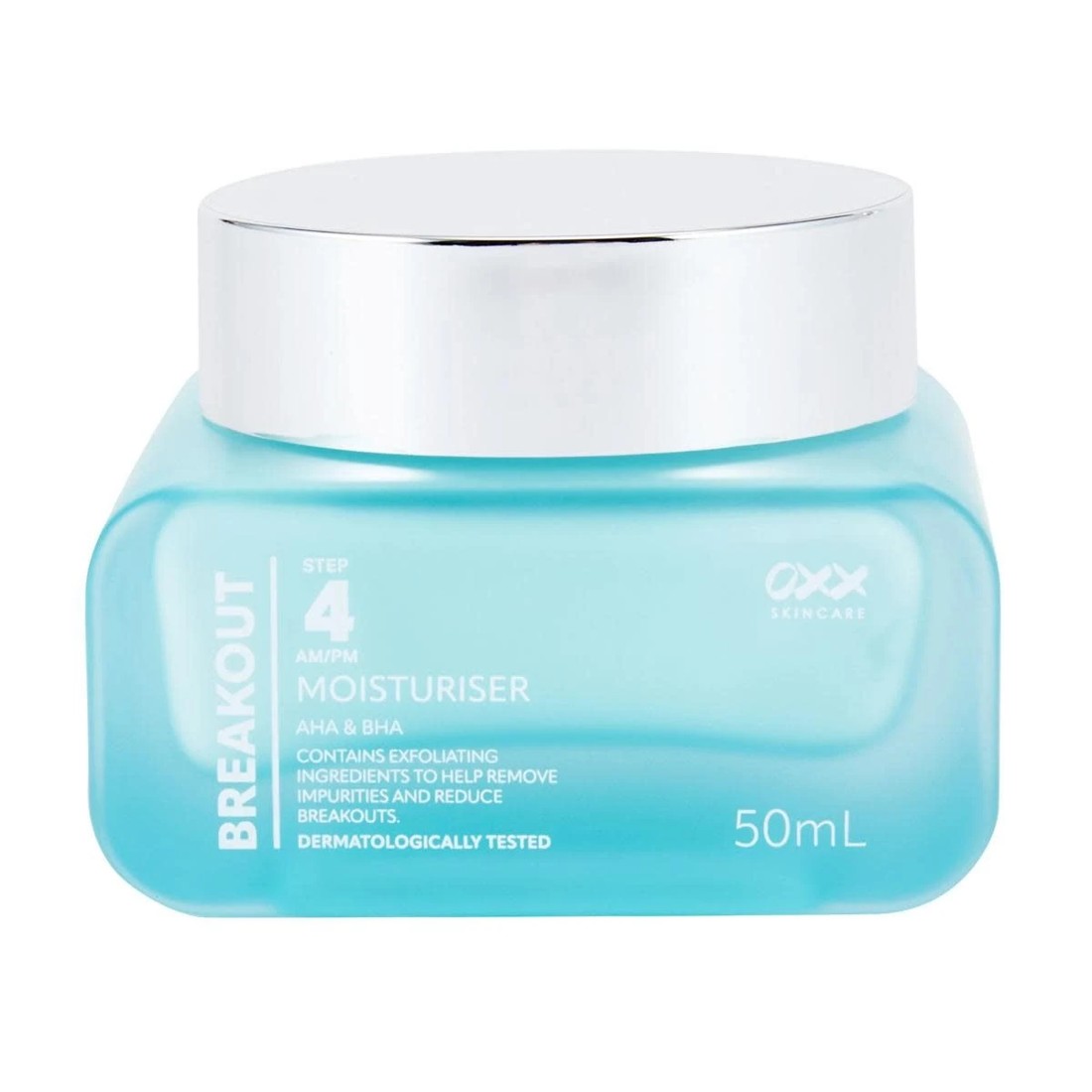 1 OXX Skincare Step 4 AM/PM Breakout Moisturiser 50ml - AHA and BHA, 1 of 3