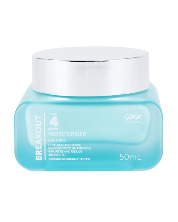 OXX Skincare Step 4 AM/PM Breakout Moisturiser 50ml - AHA and BHA