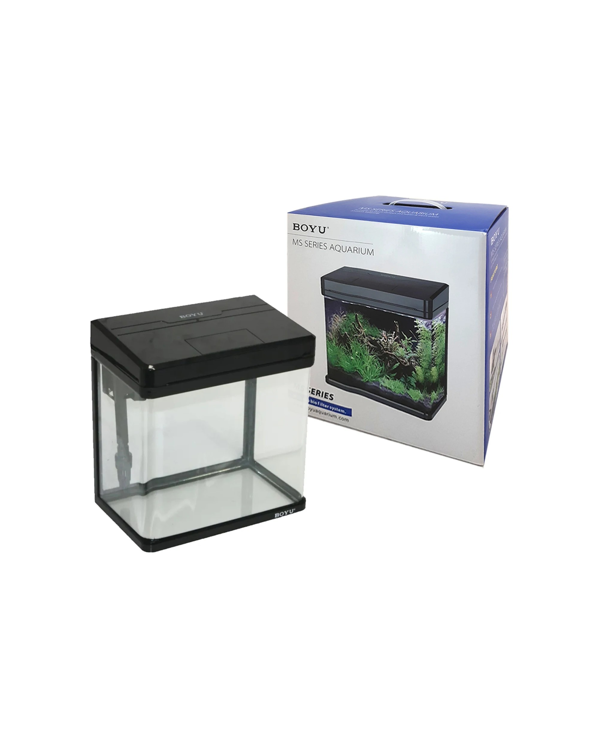 1 Boyu MS-220 All-In-One Aquarium Fish Tank 8L - Black, 1 of 3