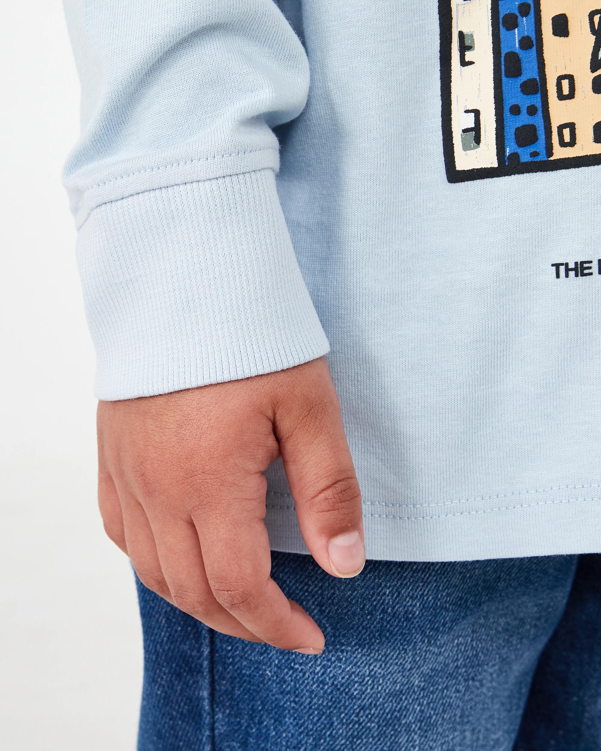 6 Long Sleeve Oversized T-shirt Blu Dino, 6 of 8