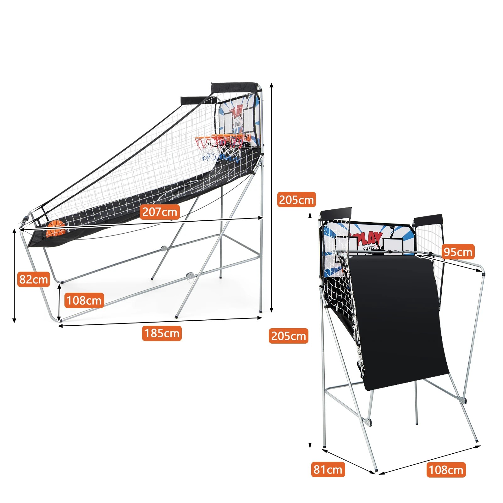 2 Costway Arcade Basketball Game 2-Player Basketball System Electronic Scoring Sports Indoor Exercise - White, 2 of 2