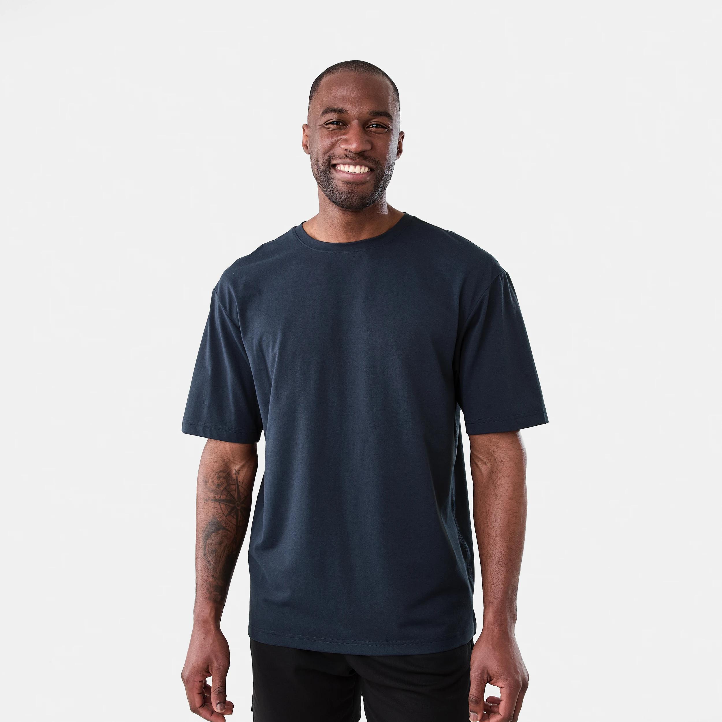 1 Active Mens Oversized Training T-shirt SHADE NAVY, 1 of 6