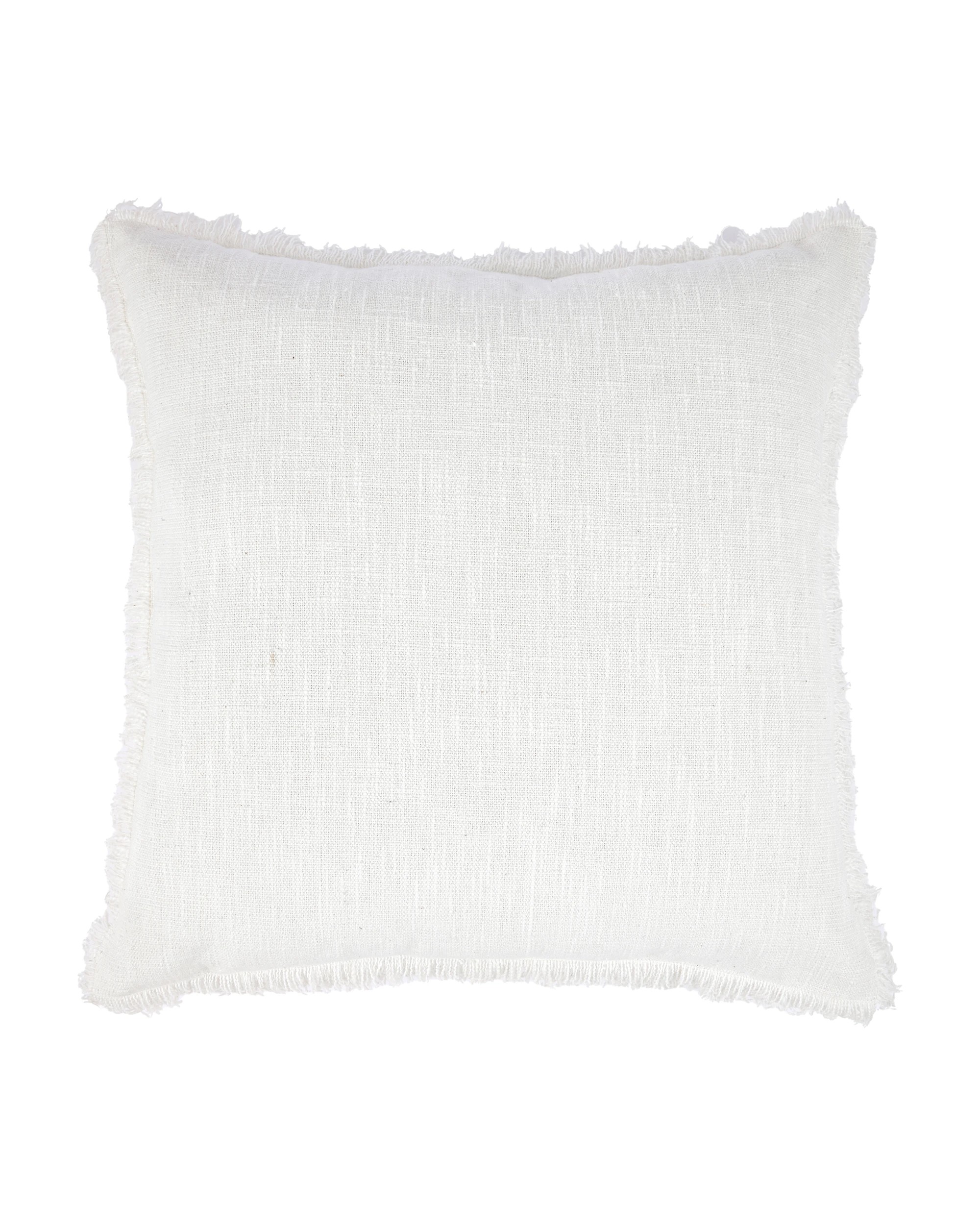 1 60cm Fringe Cushion - White, 1 of 4