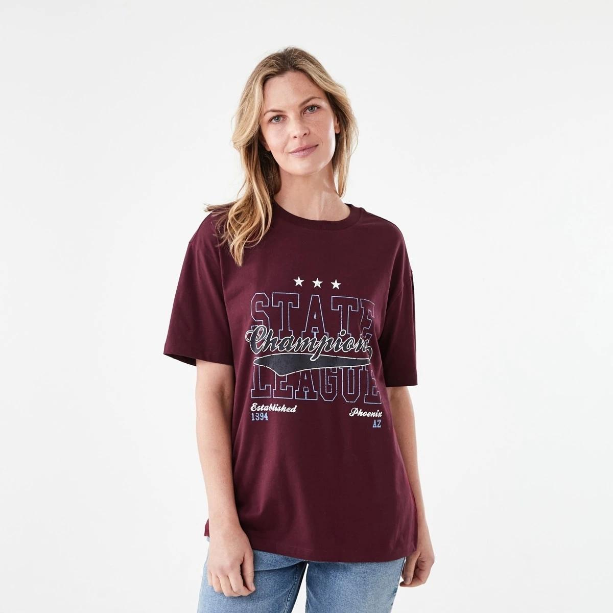 1 Short Sleeve Oversized Boyfriend T-shirt Arizona2, 1 of 5