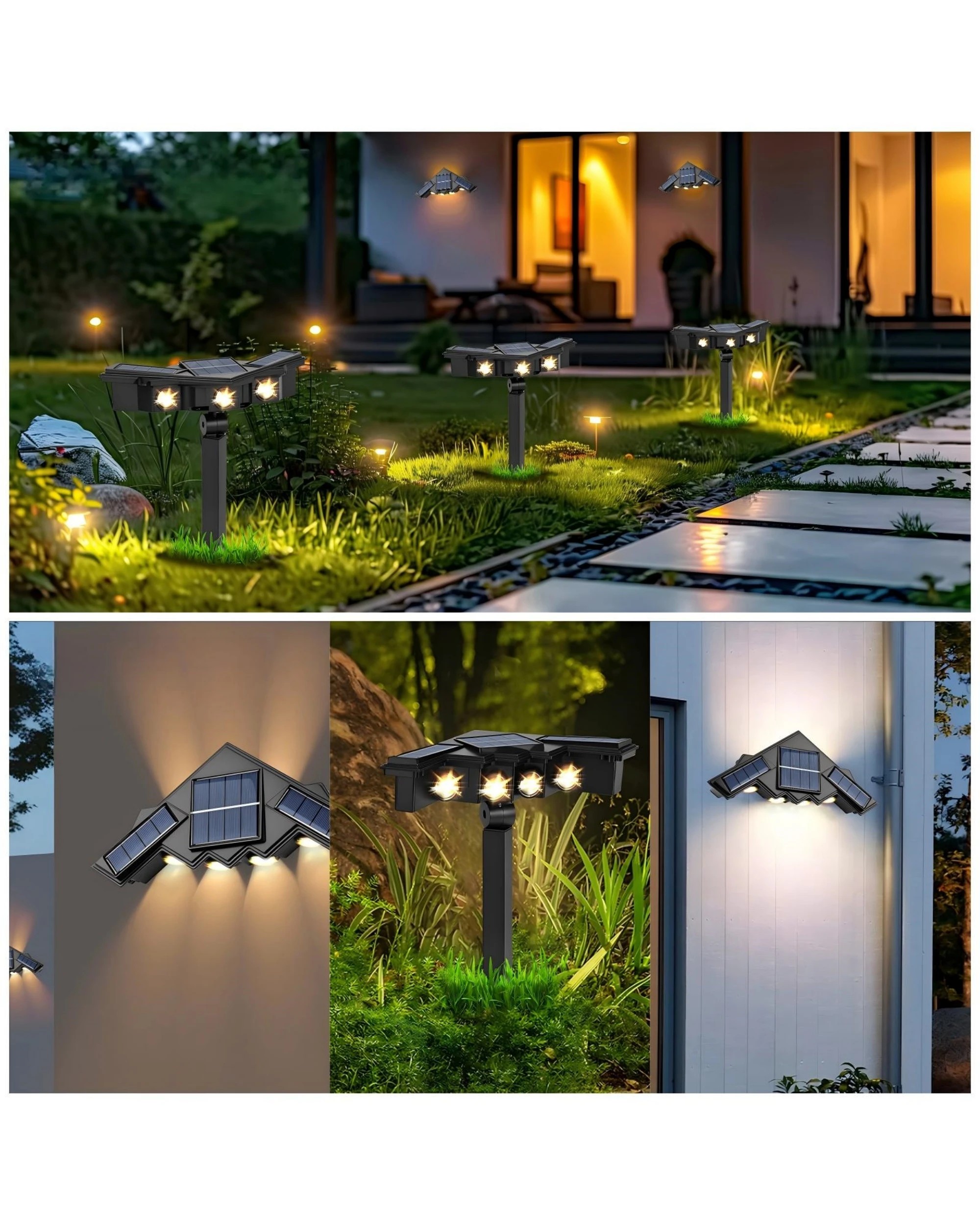 3 Advwin Solar Spot Lights Outdoor Ground/Wall 2 in 1 IP65 Waterproof - Black, 3 of 8