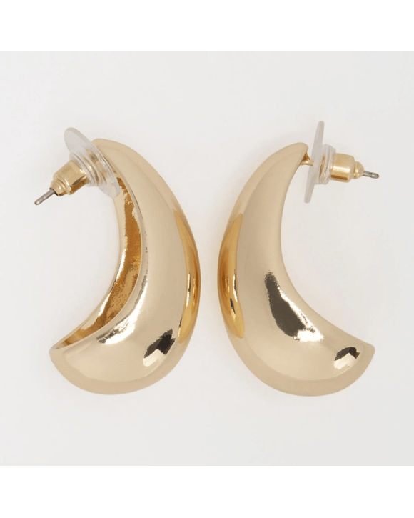 Statement Teardrop Earrings - Gold Tone
