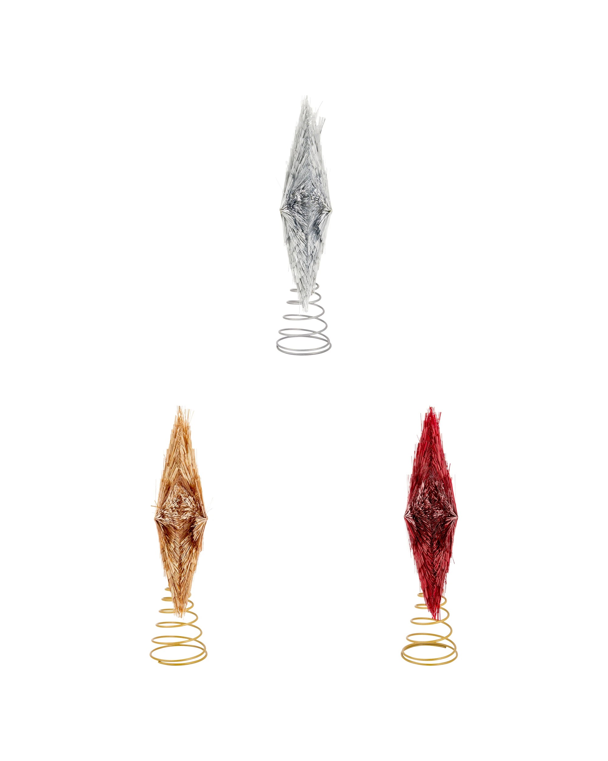 4 Tinsel Star Tree Topper - Assorted, 4 of 5