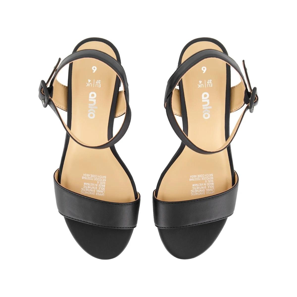 4 Basic Block Heel Dress Sandals BLACK, 4 of 5