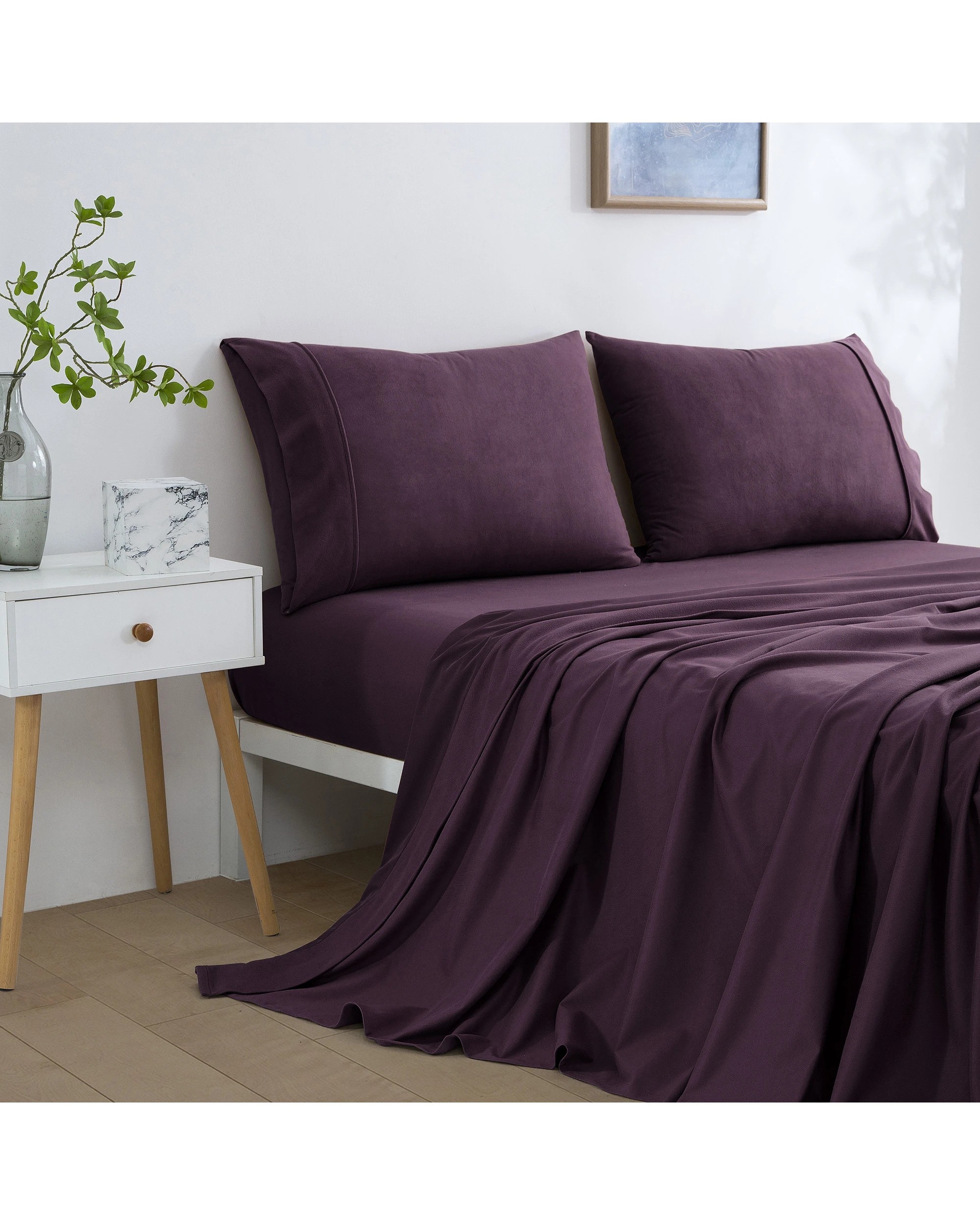 3 Dreamaker Micro Flannel Sheet Set - Single Bed - Cherry, 3 of 9