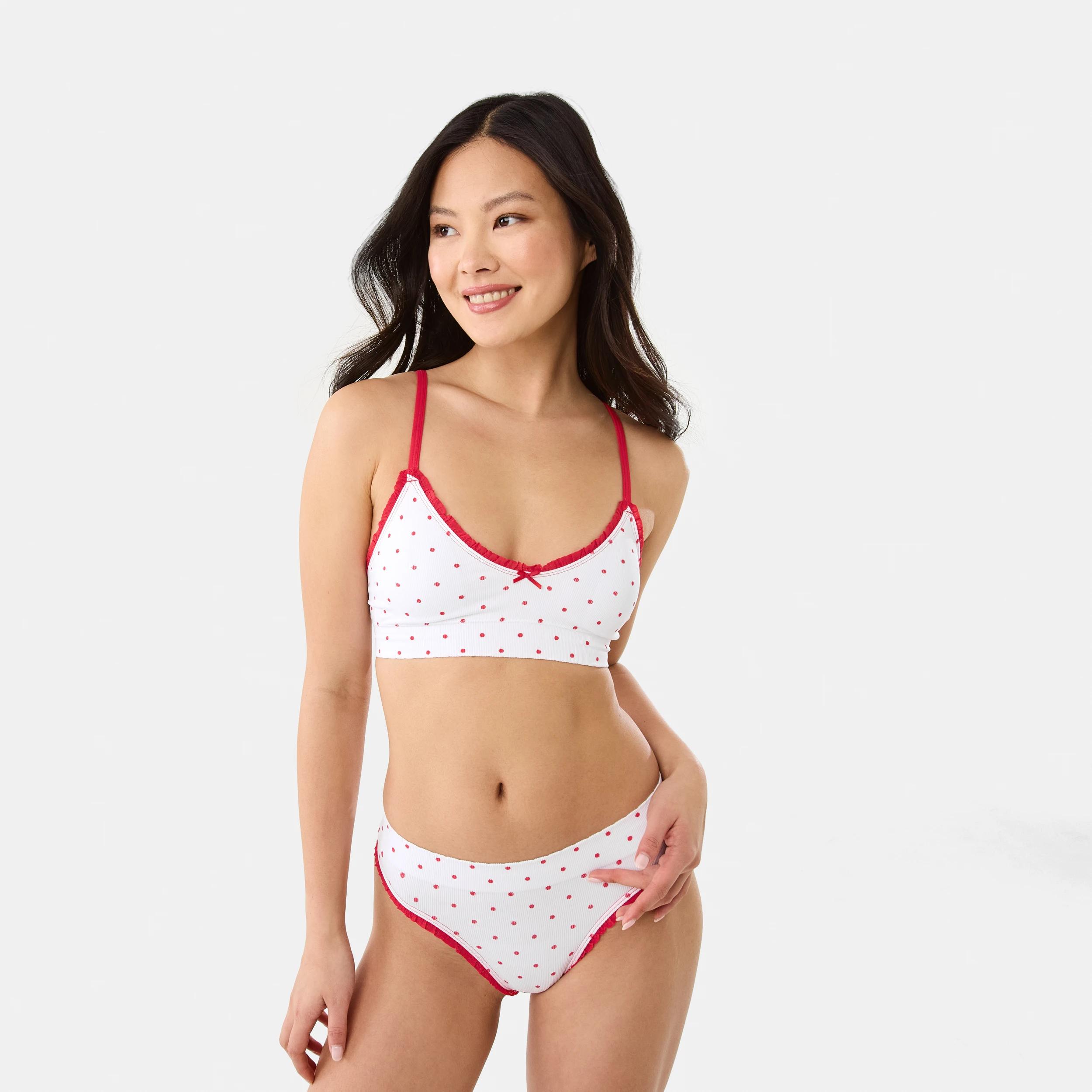 7 3 Pack Seamfree Rib G-String Briefs MA CHERIE, POLKA DOT, STRAWBERRY, 7 of 7