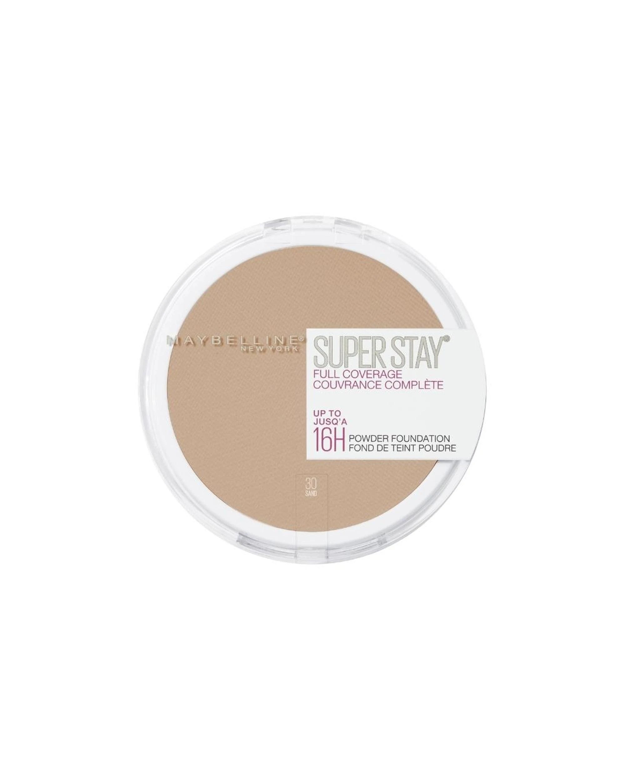 2 2 x Maybelline SuperStay 16HR Full Coverage Powder Foundation 9g - 30 Sand - Beige, 2 of 2