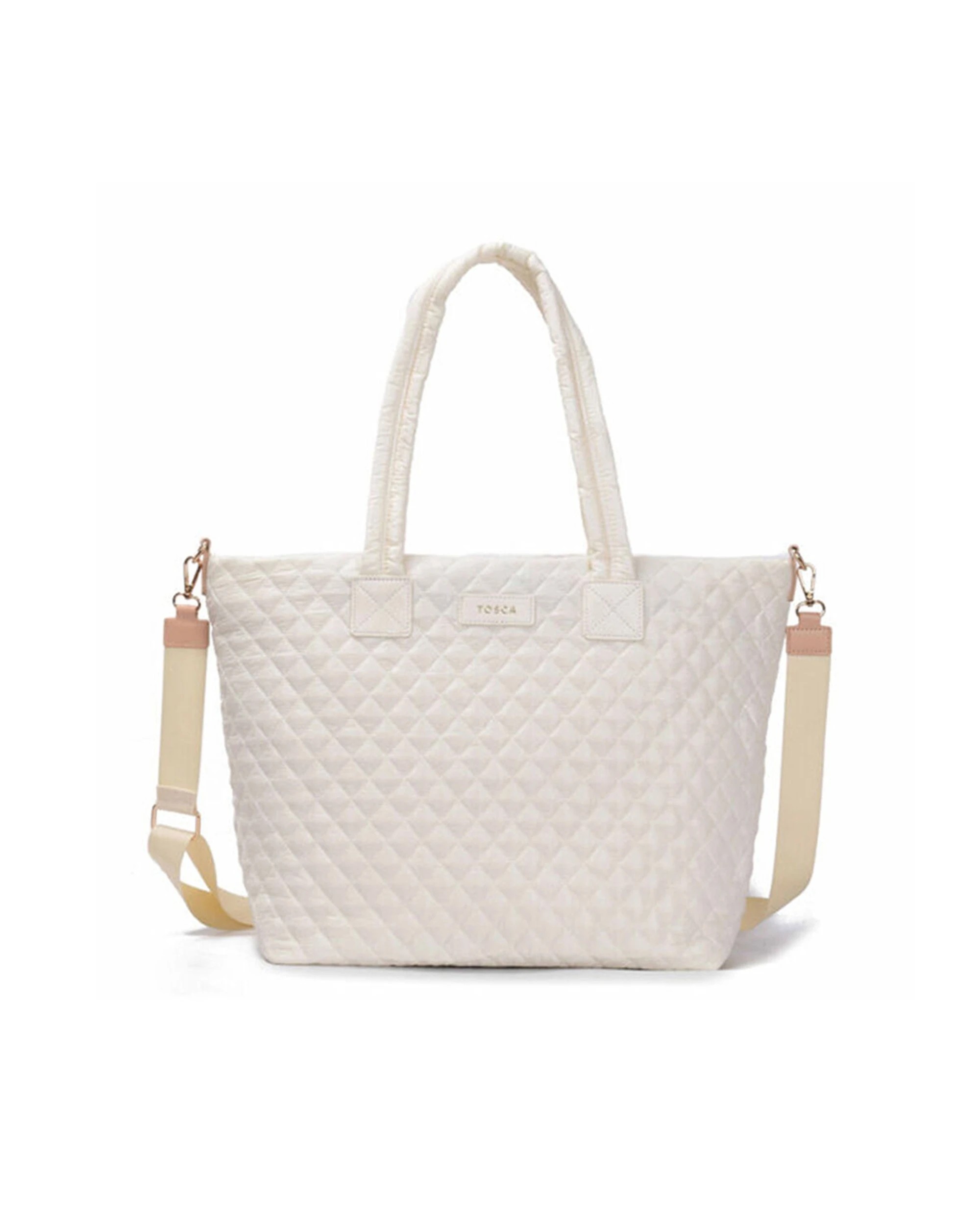 1 Tosca Metro Large Travel Tote Bag Detachable Shoulder Strap Mushroom - Natural, 1 of 8