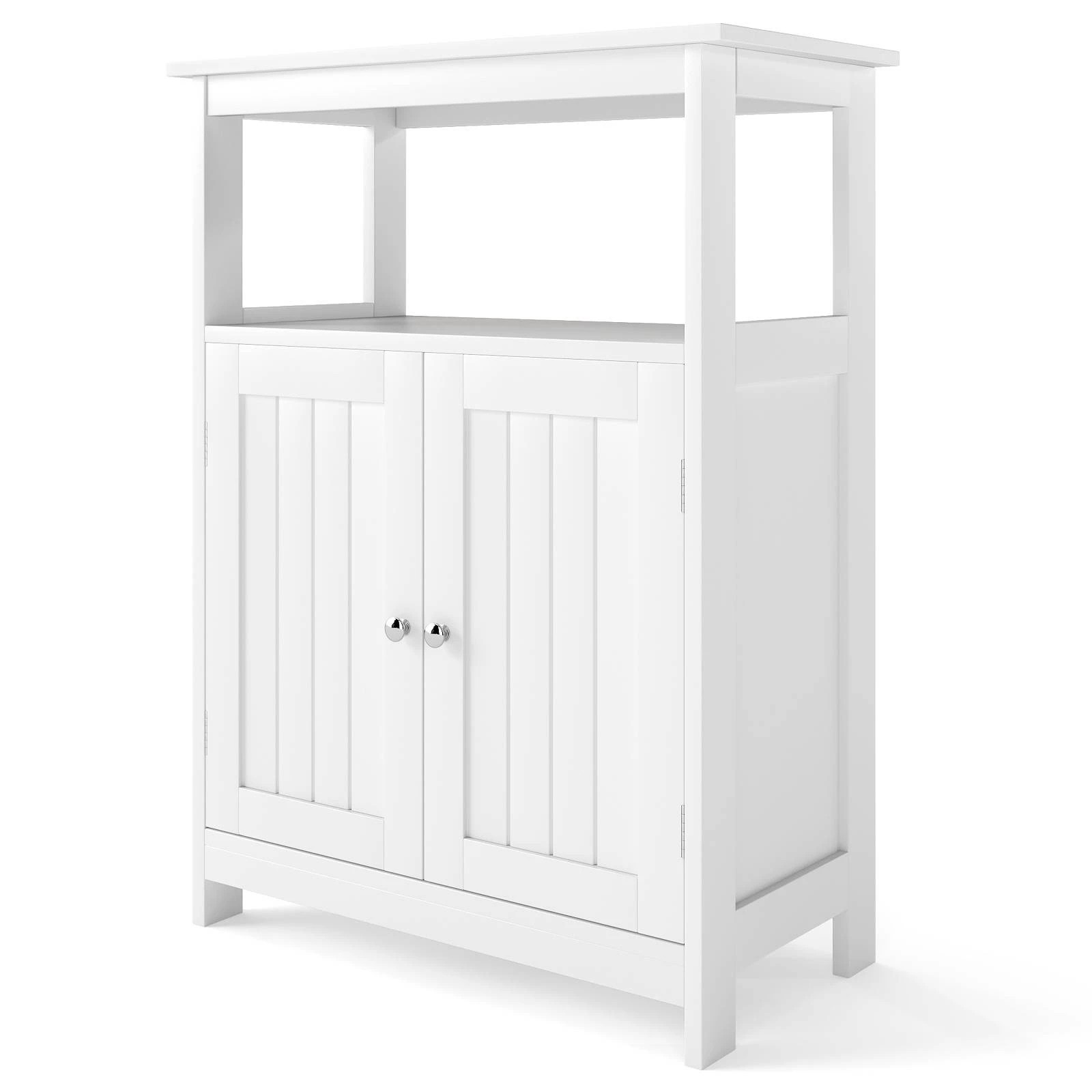 1 Costway Bathroom Floor Cabinet w/Open Compartment Storage Organizer, 1 of 5