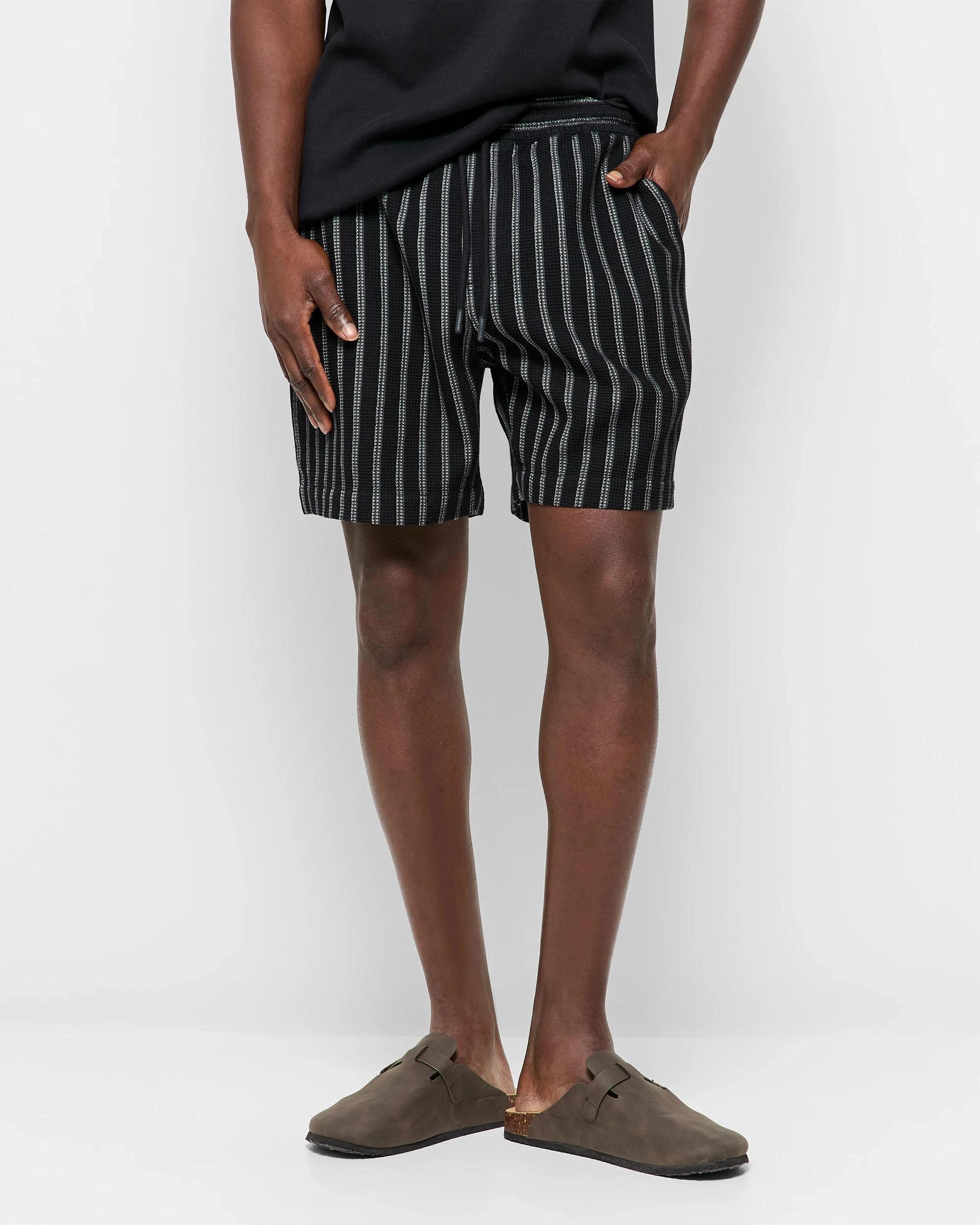 1 Australian Cotton Textured Shorts - Commons BLACK, 1 of 5