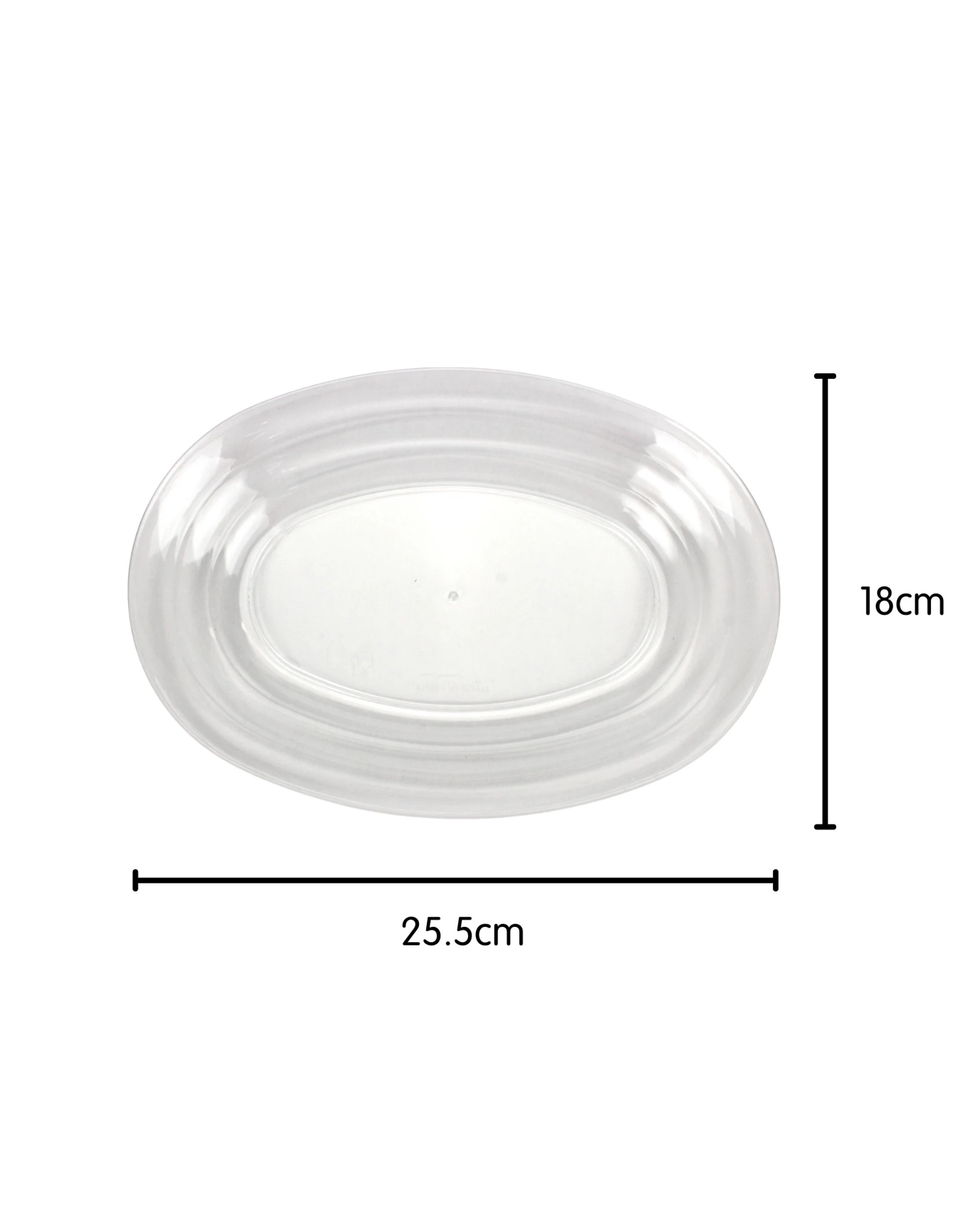 2 Party Maker Clear Oval Serving Plates 25.5cm Pack of 2 - Clear, 2 of 5