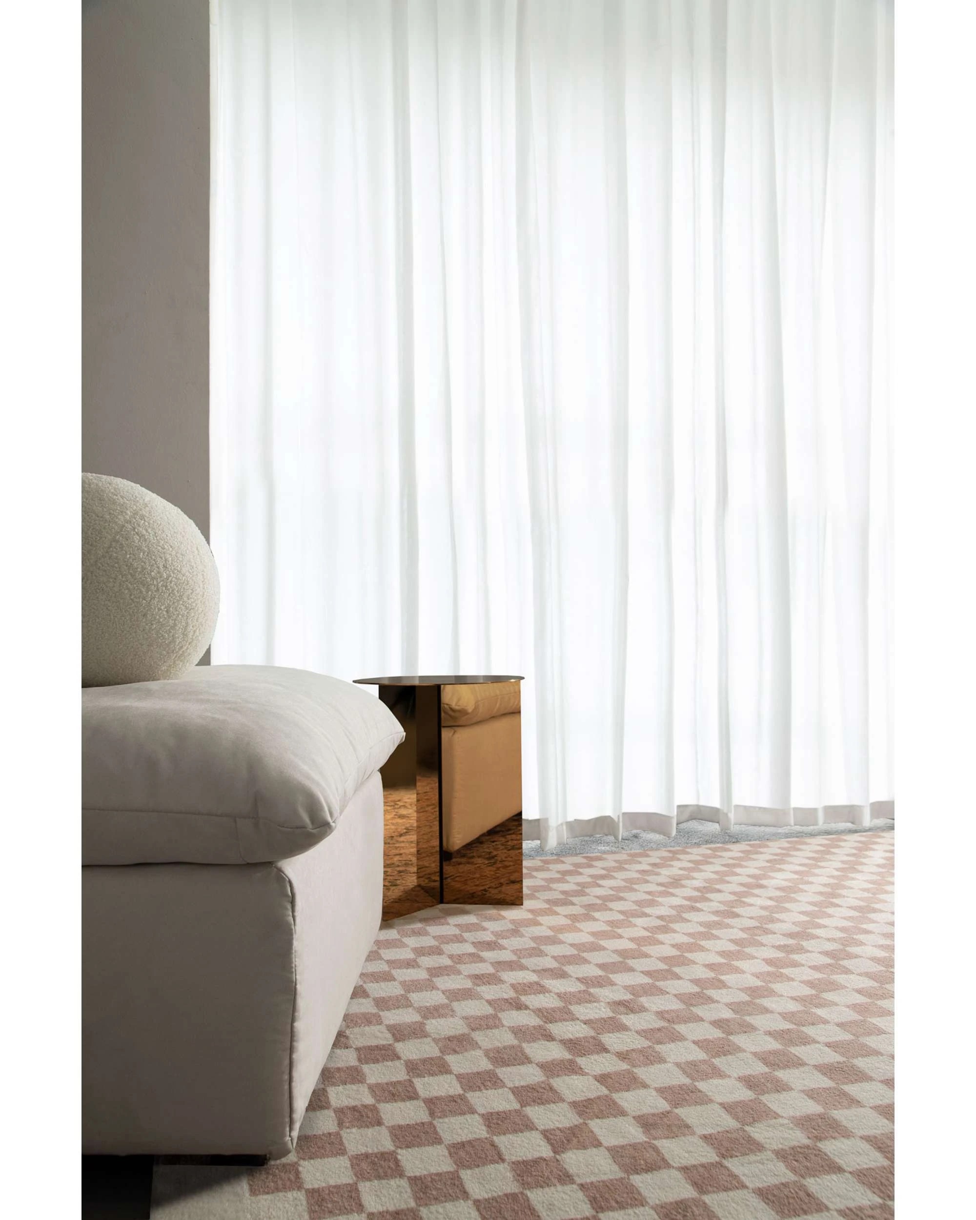 6 Loopsie Jazine Chequered Washable Rug-400cm x 300cm - White, 6 of 6