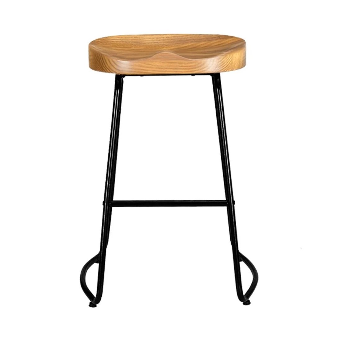 4 Artiss 2x Bar Stools Tractor Seat 65cm Wooden - Brown, 4 of 7