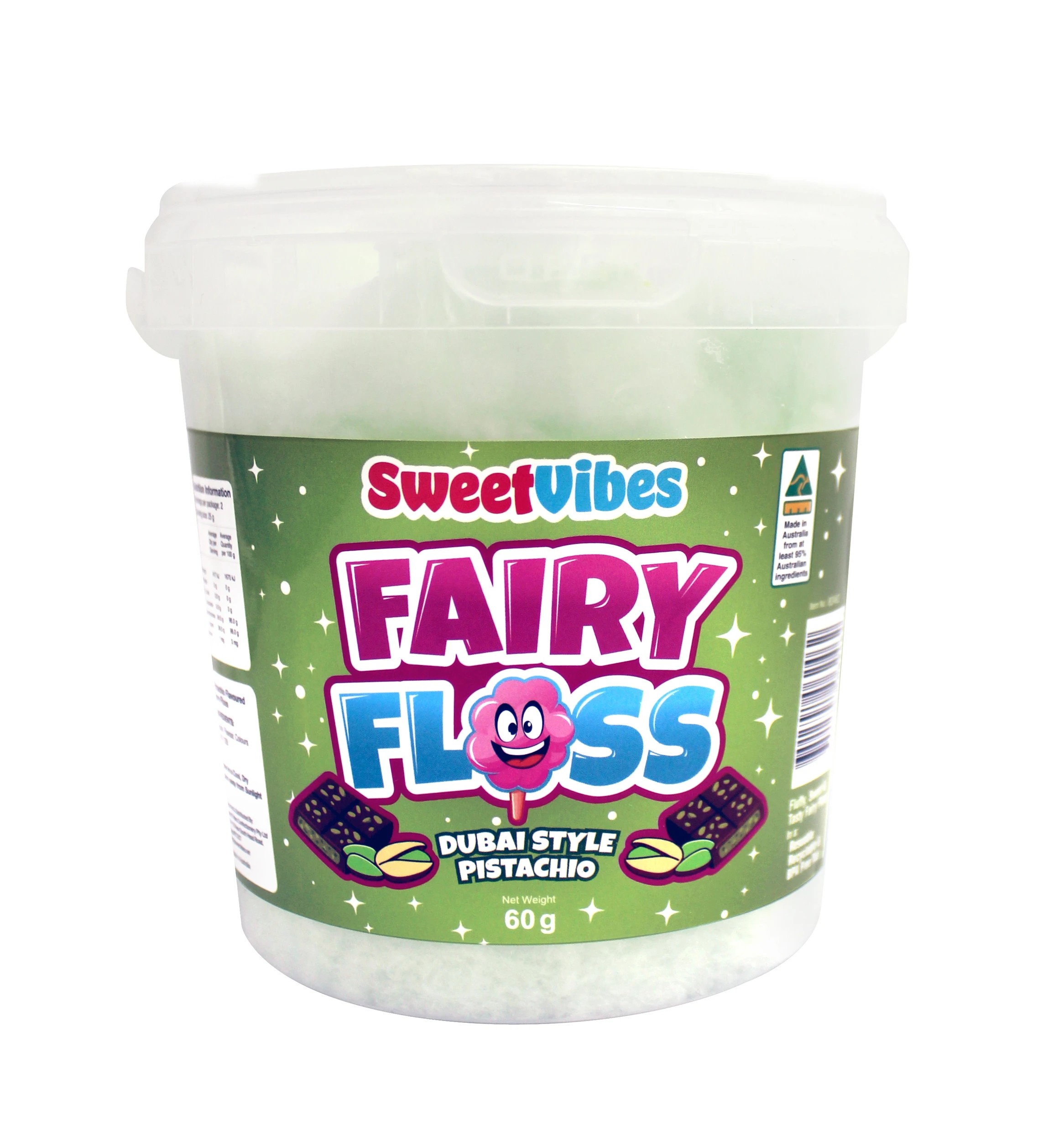 1 Sweet Vibes Dubai Style Pistachio Fairy Floss 60g, 1 of 2